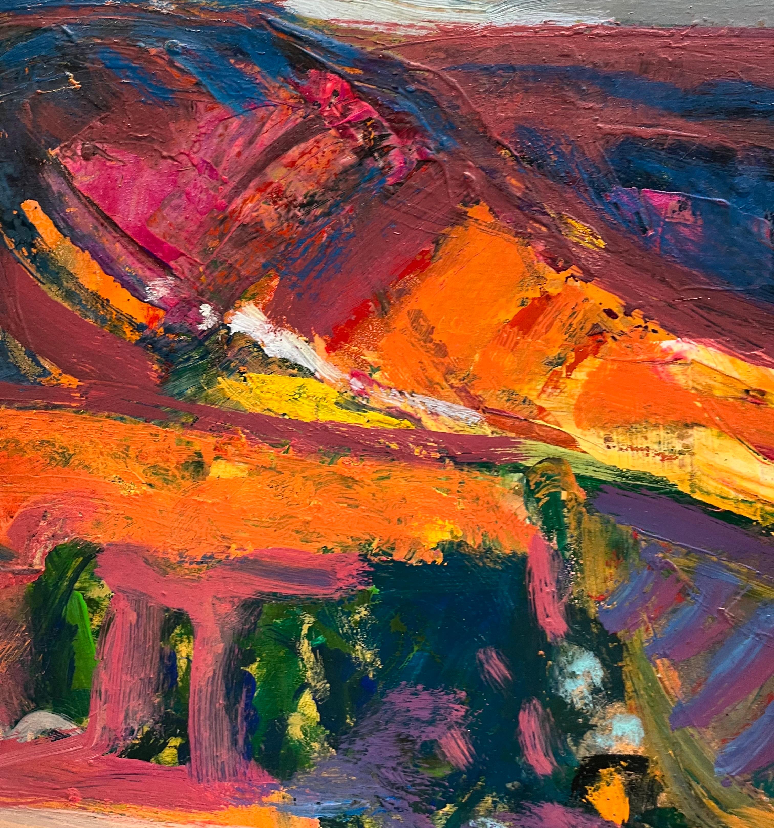 Paysage 118 de Jean Krille - Huile sur bois 73x60 cm en vente 4