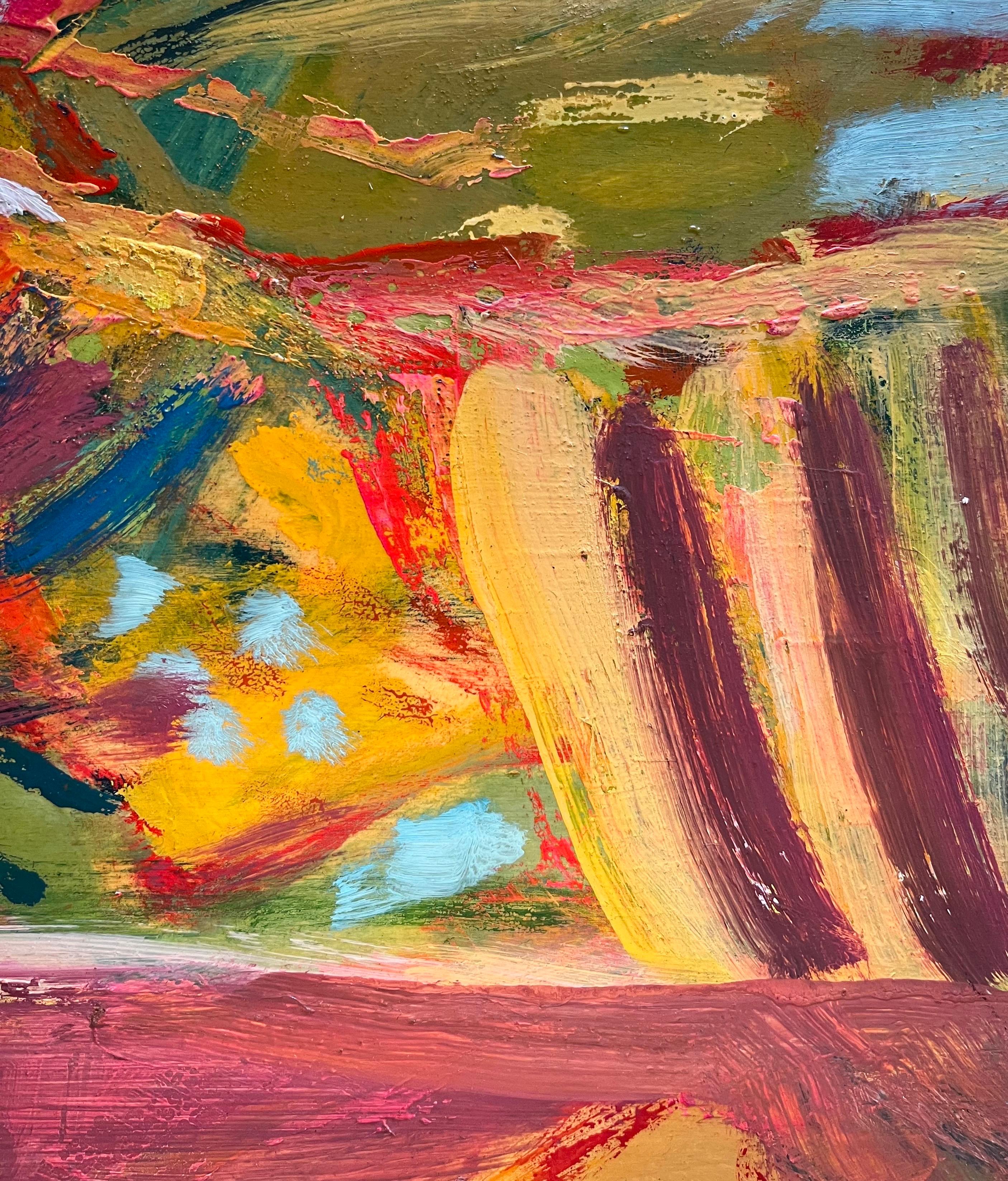 Paysage 118 de Jean Krille - Huile sur bois 73x60 cm en vente 6