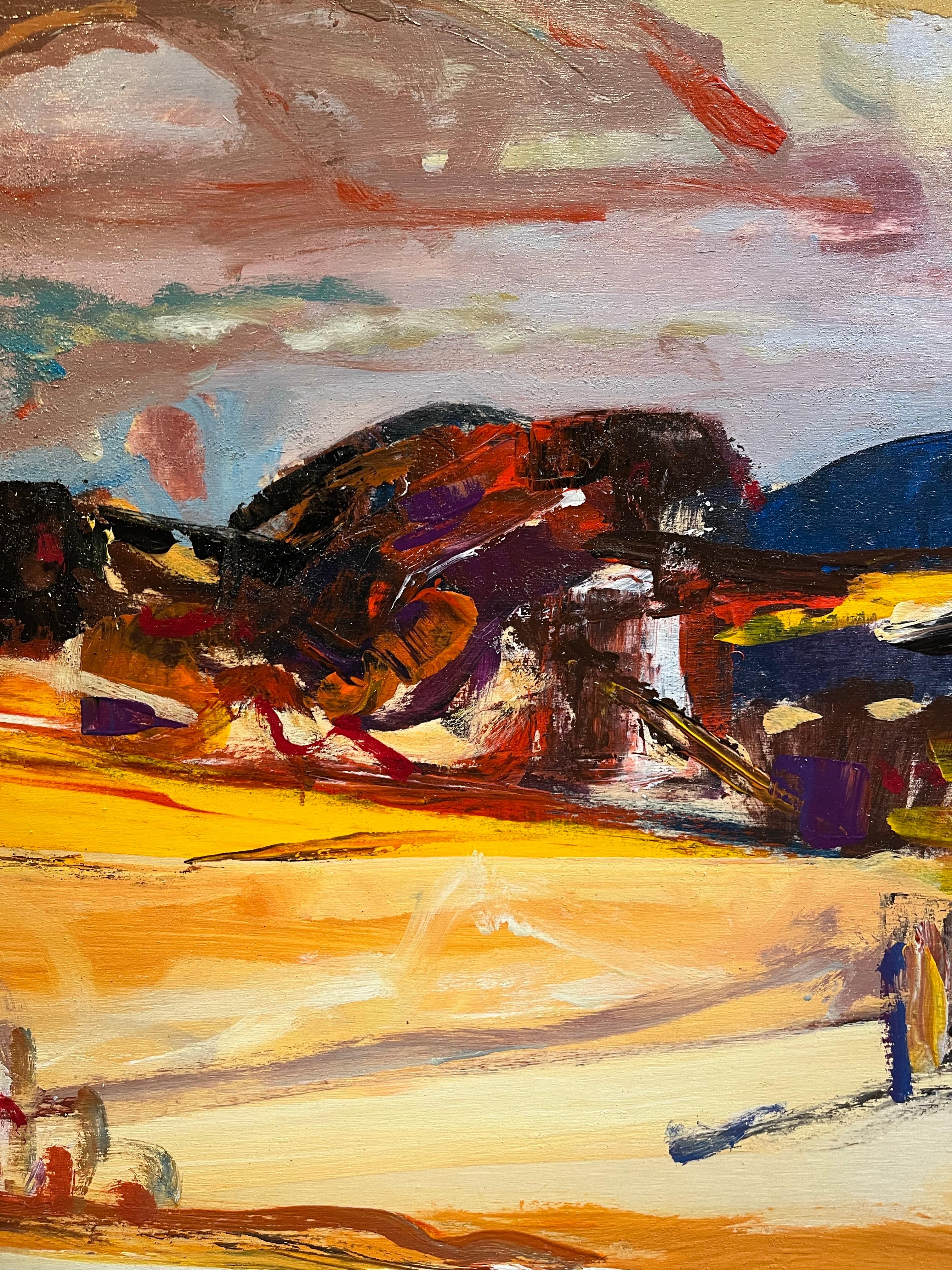 Paysage 119 de Jean Krille - Huile sur bois 73x60 cm en vente 1