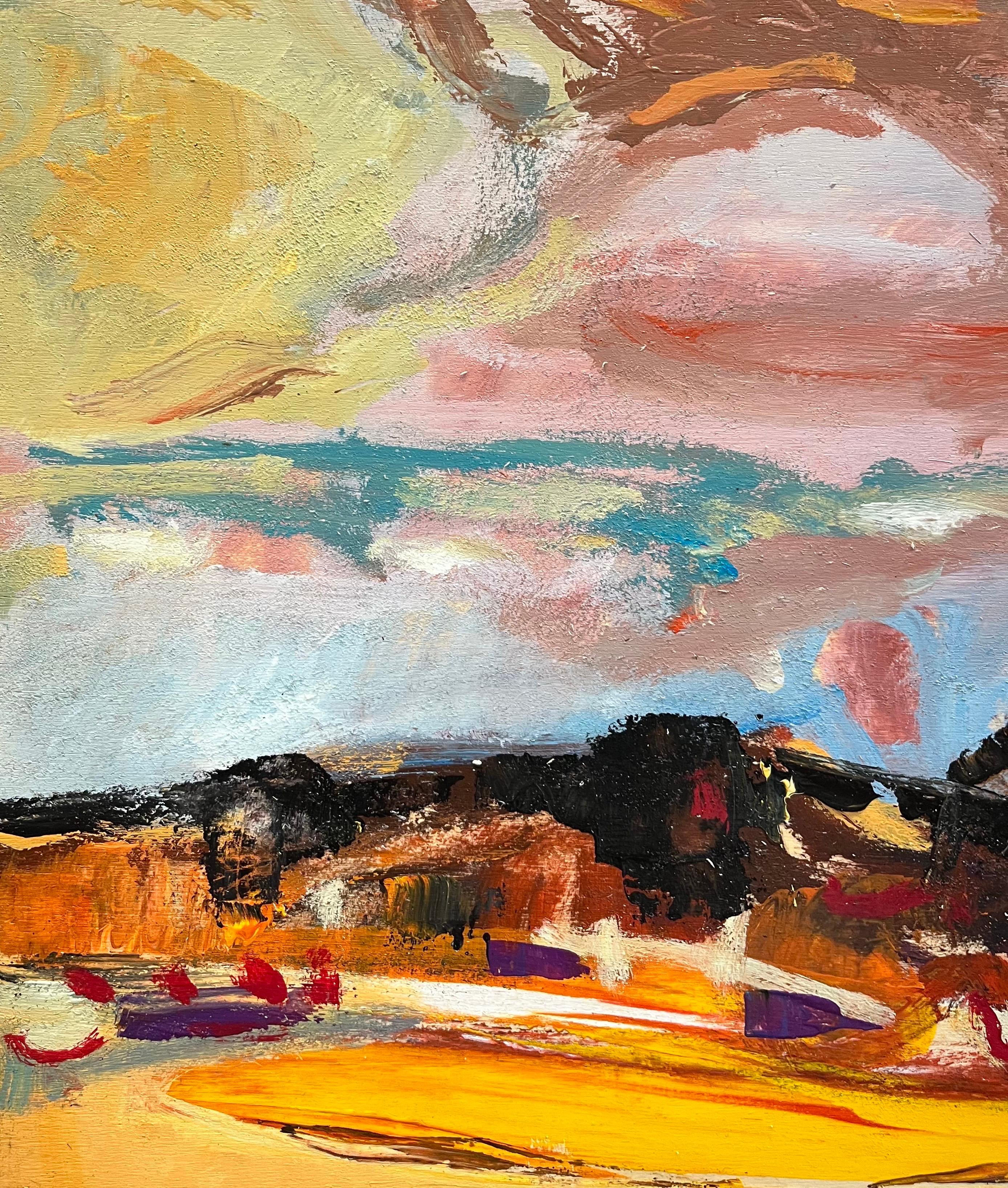 Paysage 119 de Jean Krille - Huile sur bois 73x60 cm en vente 2