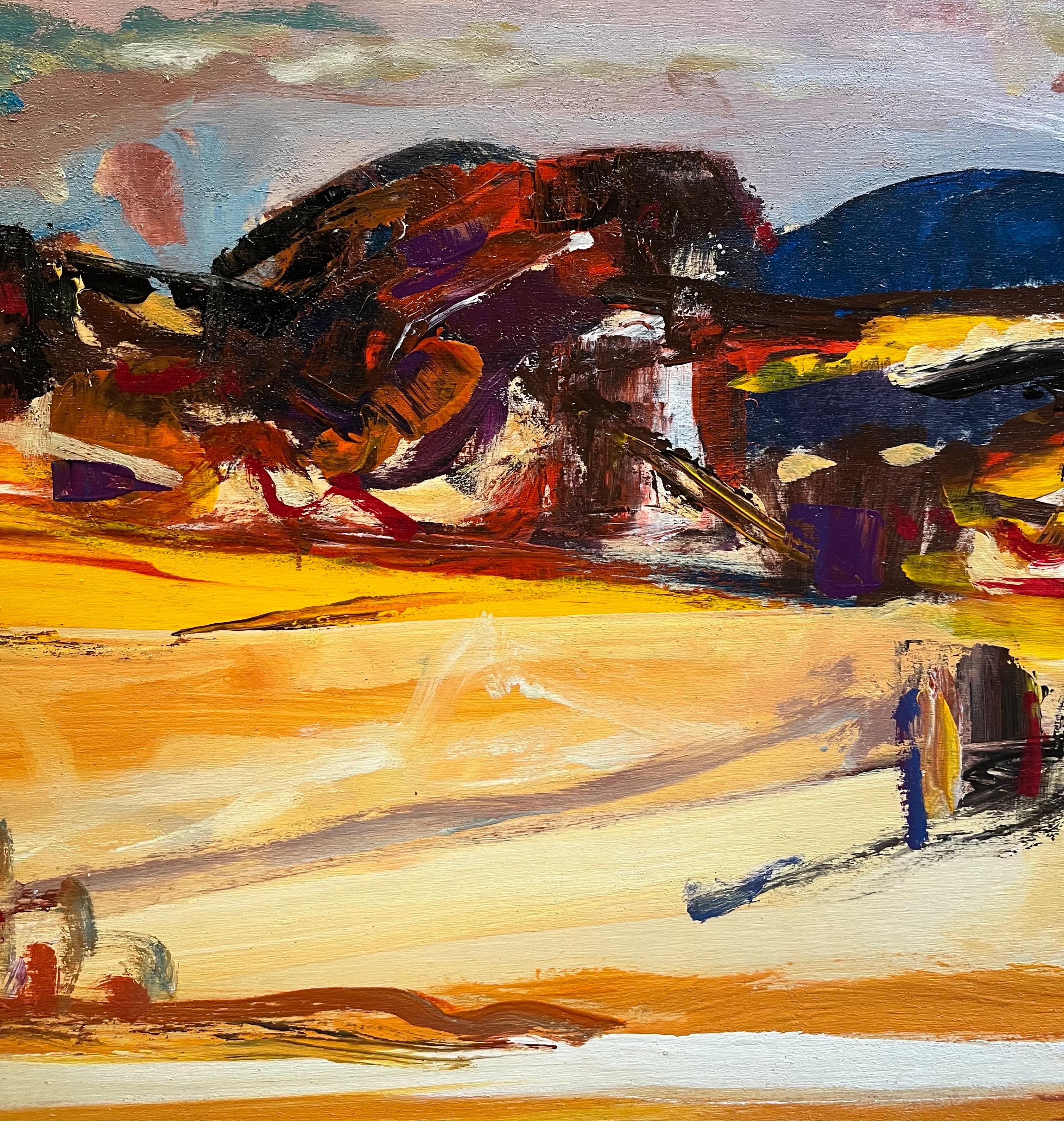 Paysage 119 de Jean Krille - Huile sur bois 73x60 cm en vente 5