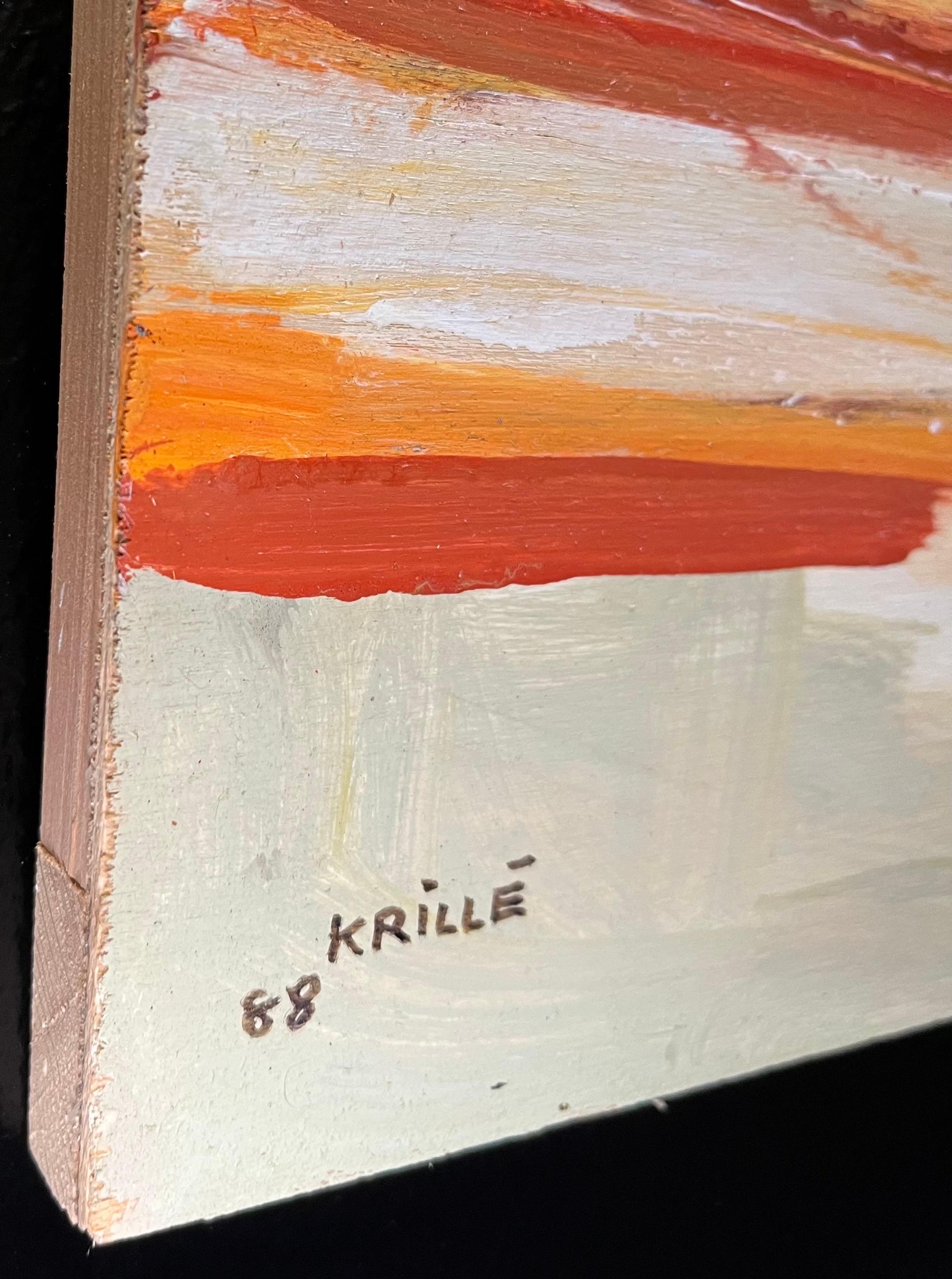 Paysage 119 de Jean Krille - Huile sur bois 73x60 cm en vente 7
