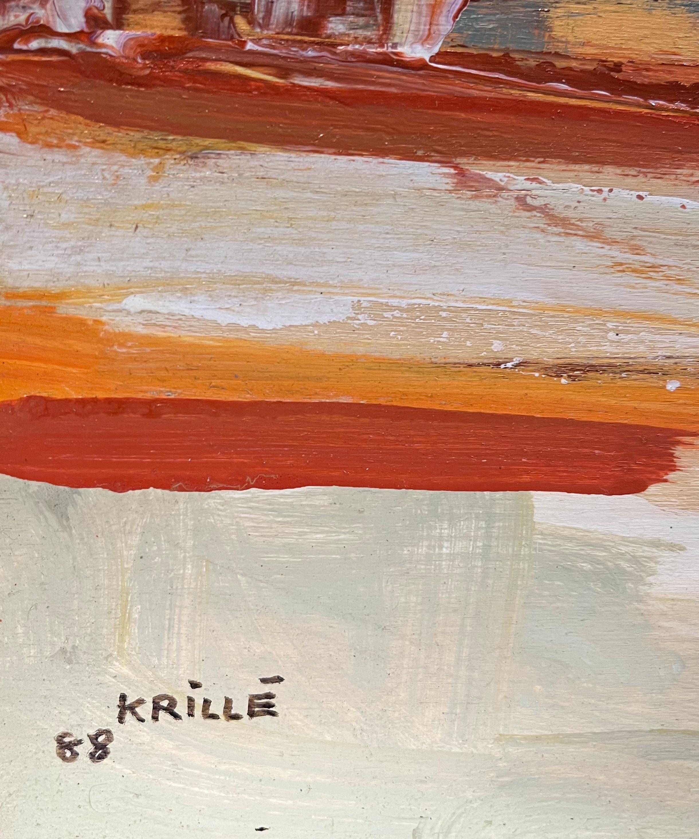 Paysage 119 de Jean Krille - Huile sur bois 73x60 cm en vente 8