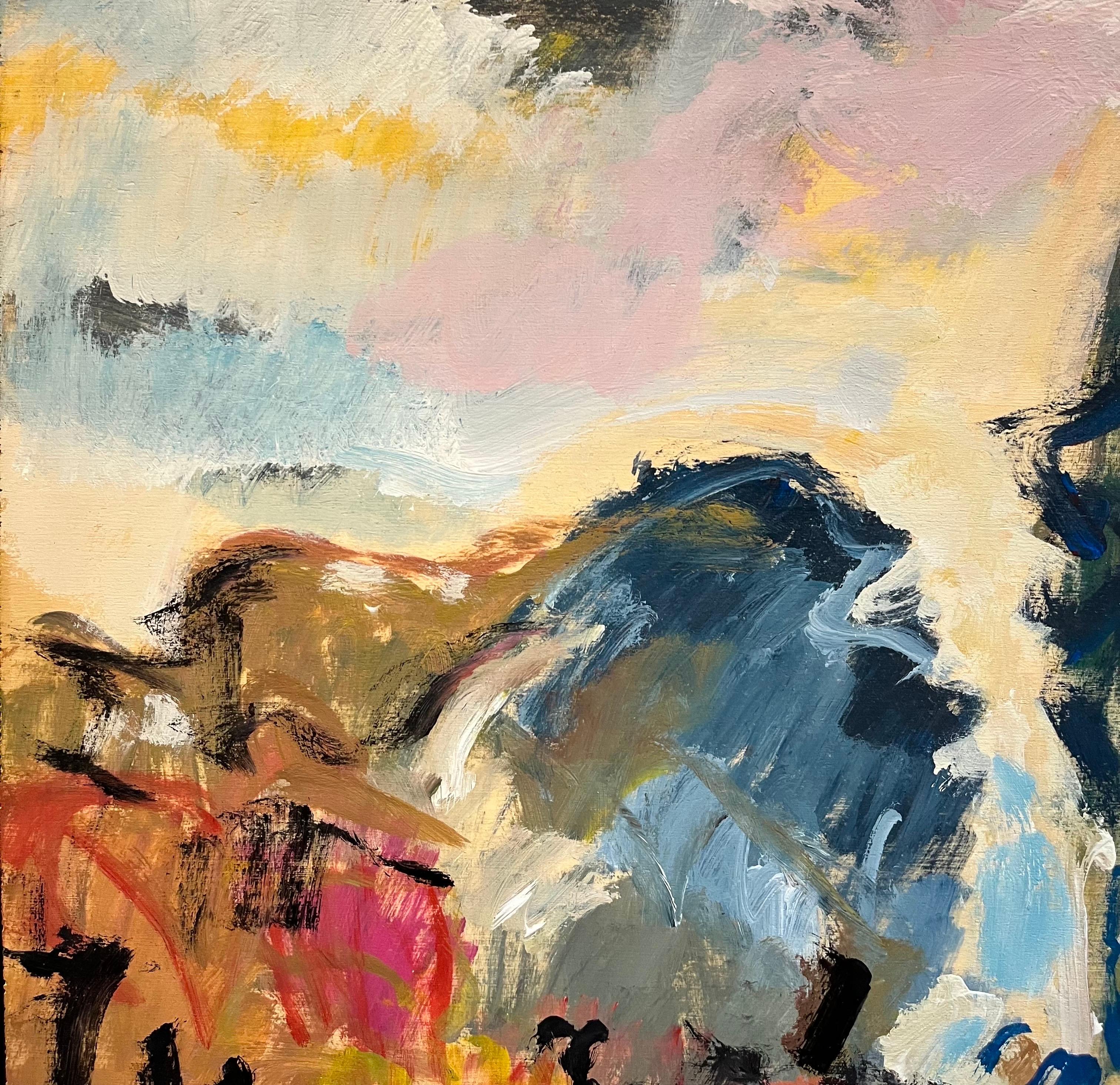 Paysage 121 de Jean Krille - Huile sur bois 73x60 cm en vente 2