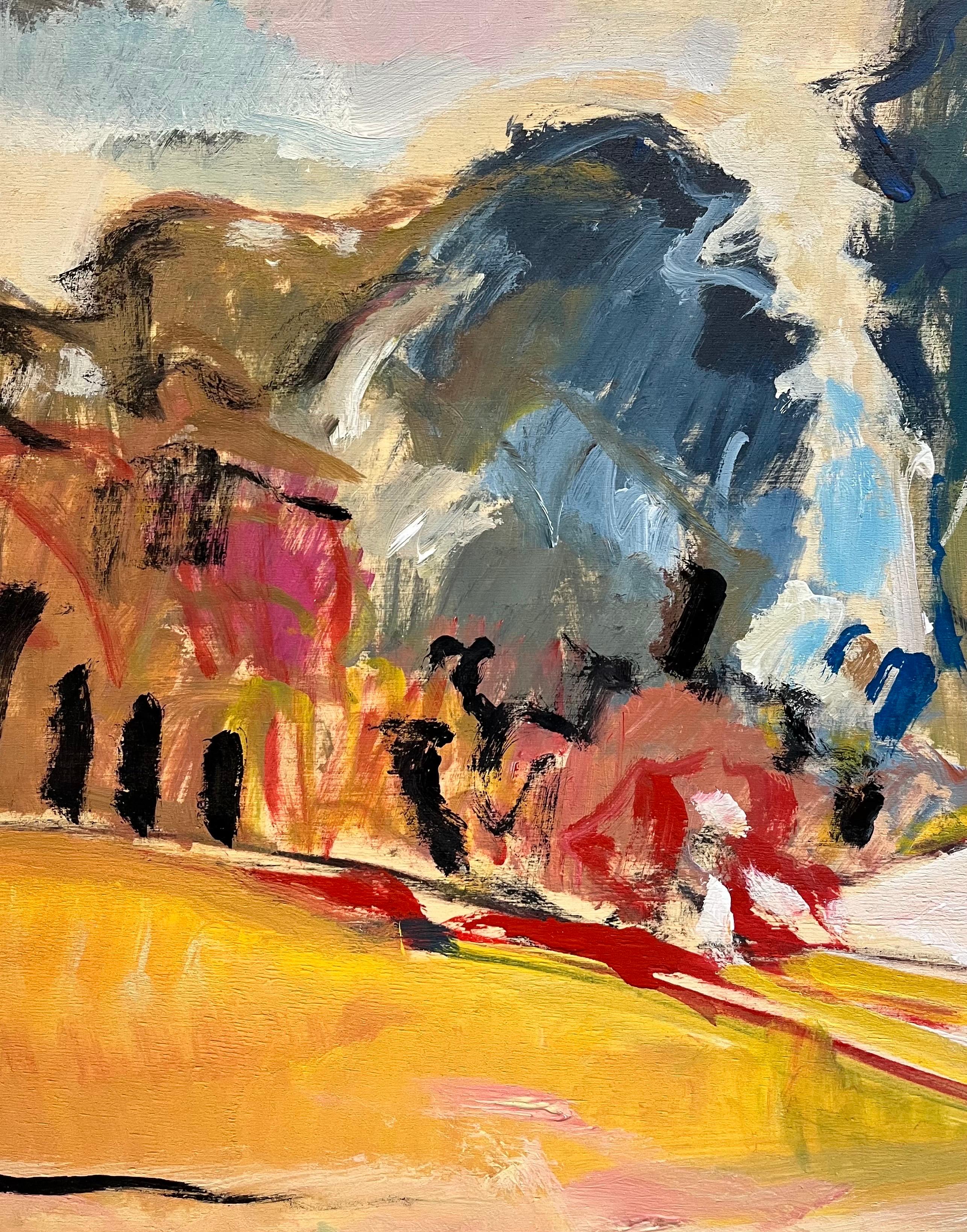 Paysage 121 de Jean Krille - Huile sur bois 73x60 cm en vente 5