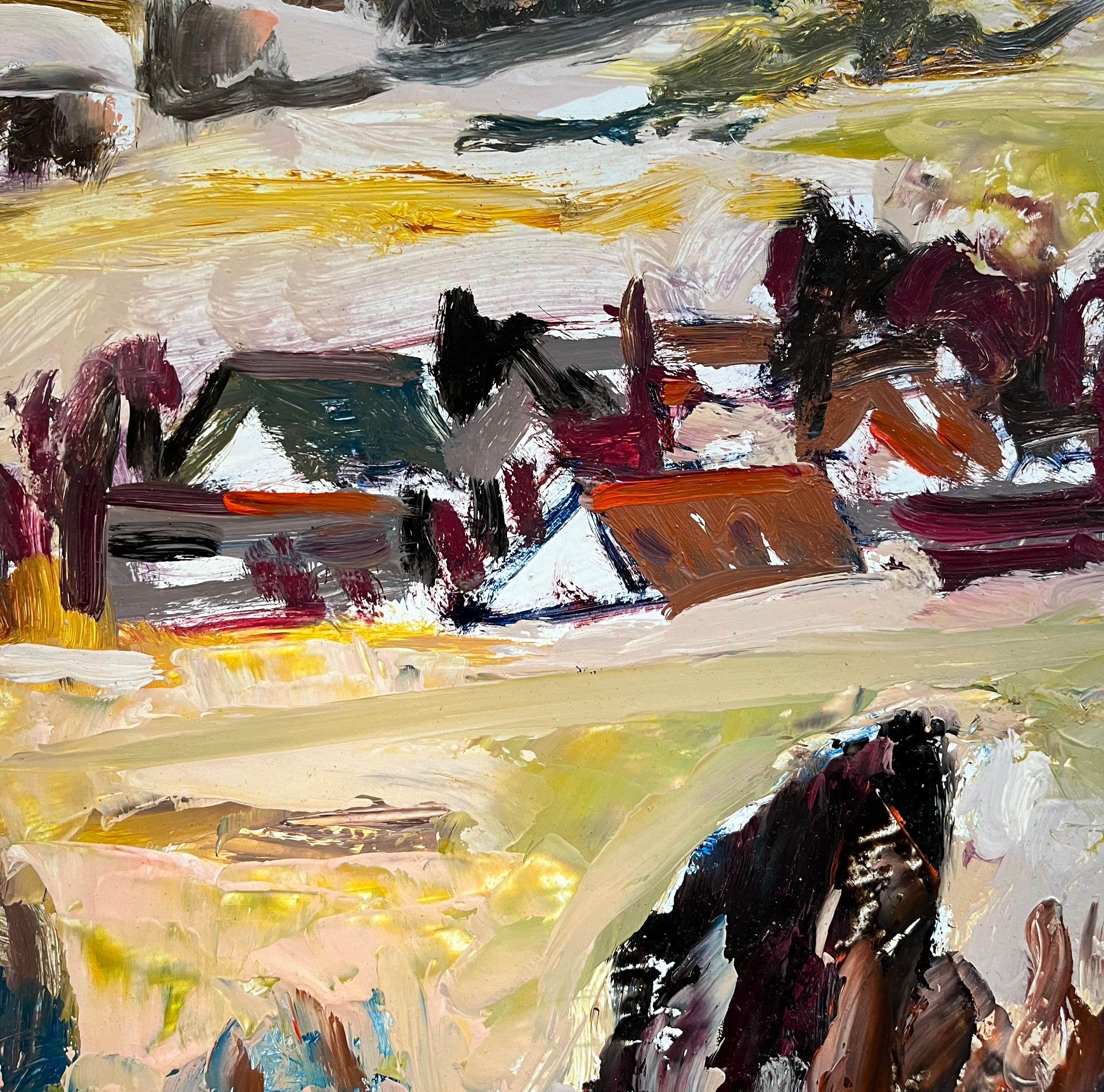 Landscape 122 by Jean Krille - Oil on masonite 70x50 cm For Sale 3