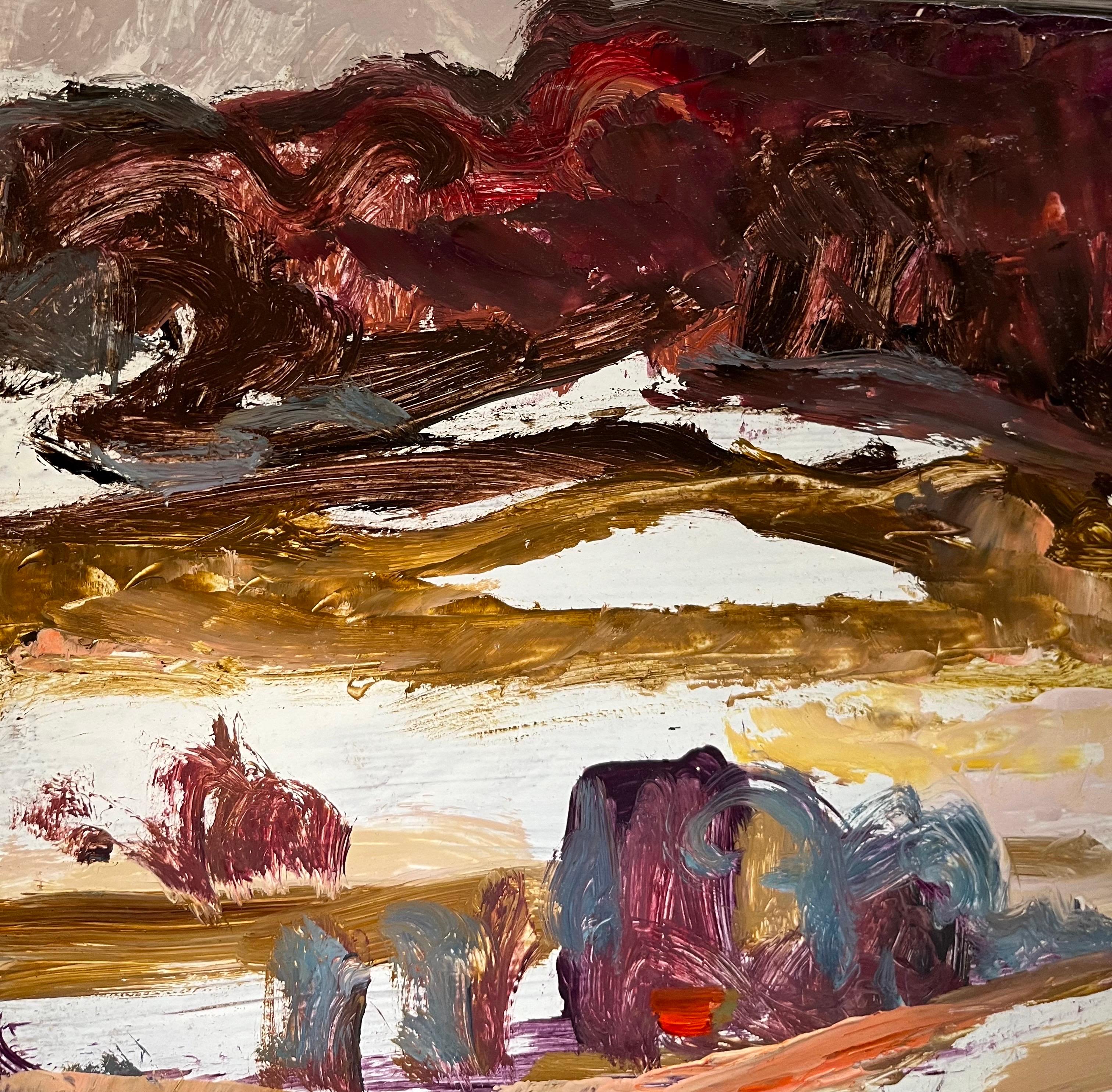 Landscape 122 by Jean Krille - Oil on masonite 70x50 cm For Sale 4