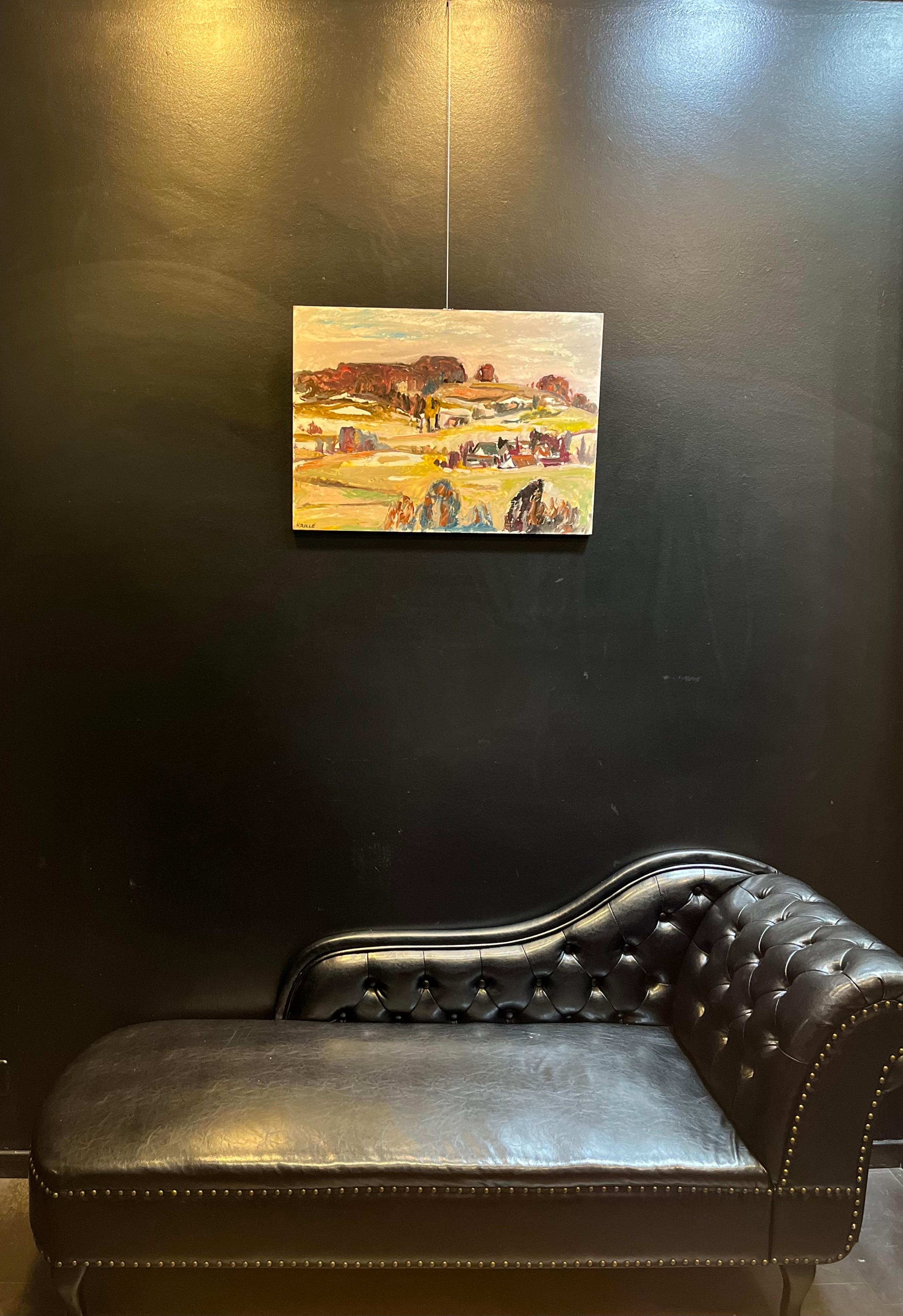 Landscape 122 by Jean Krille - Oil on masonite 70x50 cm For Sale 7