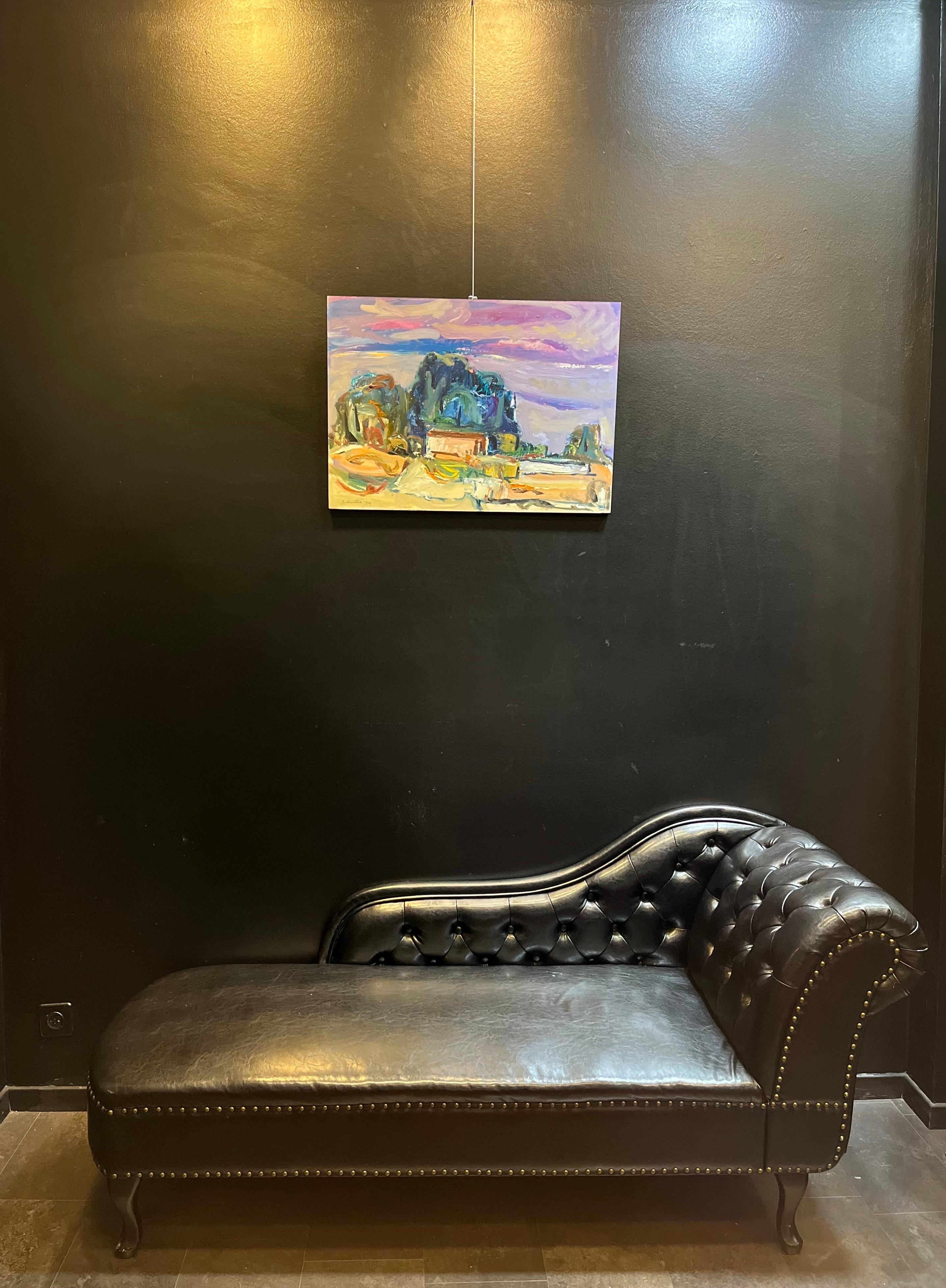 Landscape 123 by Jean Krille - Oil on masonite 70x50 cm For Sale 10