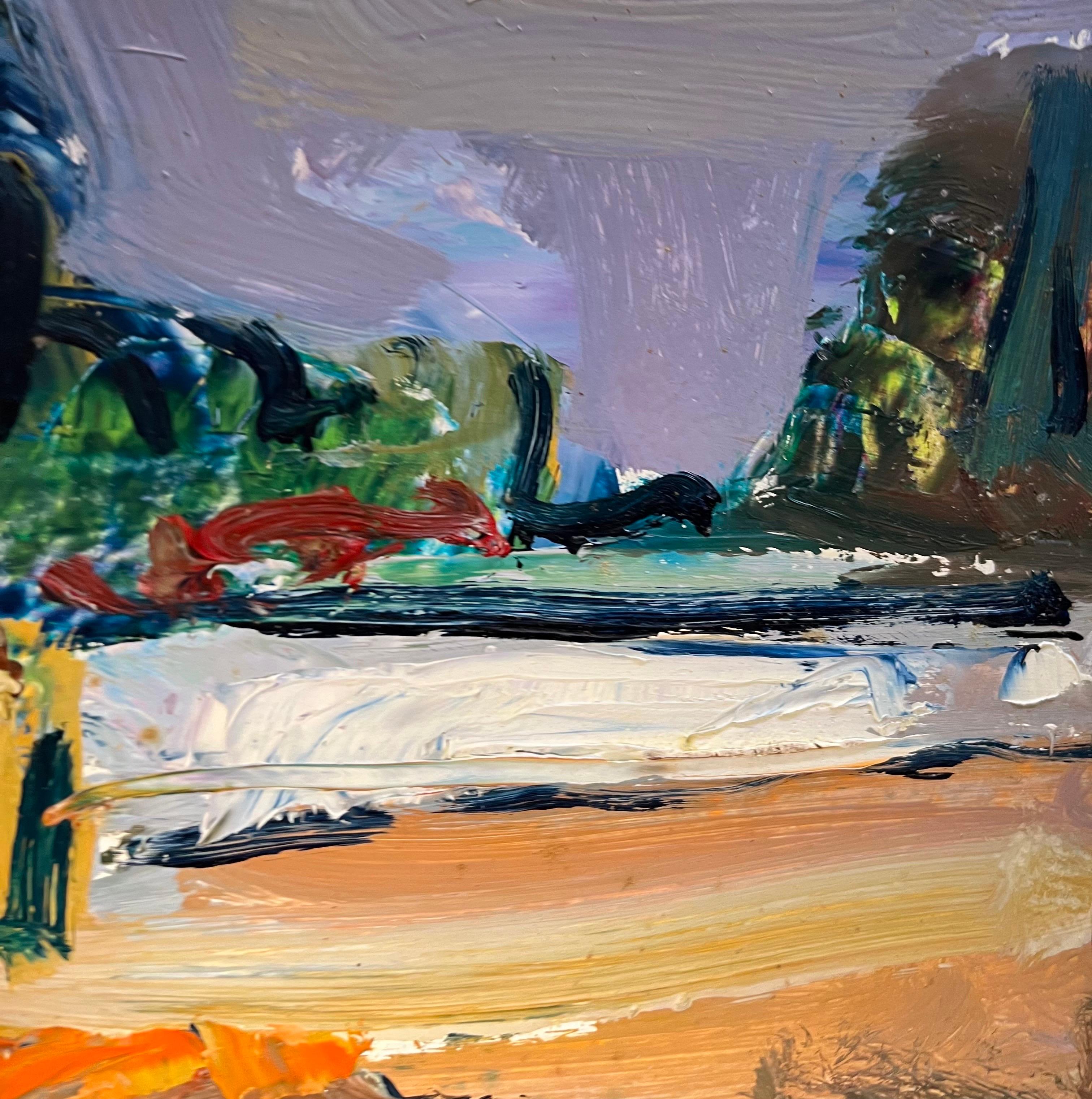 Landscape 123 by Jean Krille - Oil on masonite 70x50 cm For Sale 4