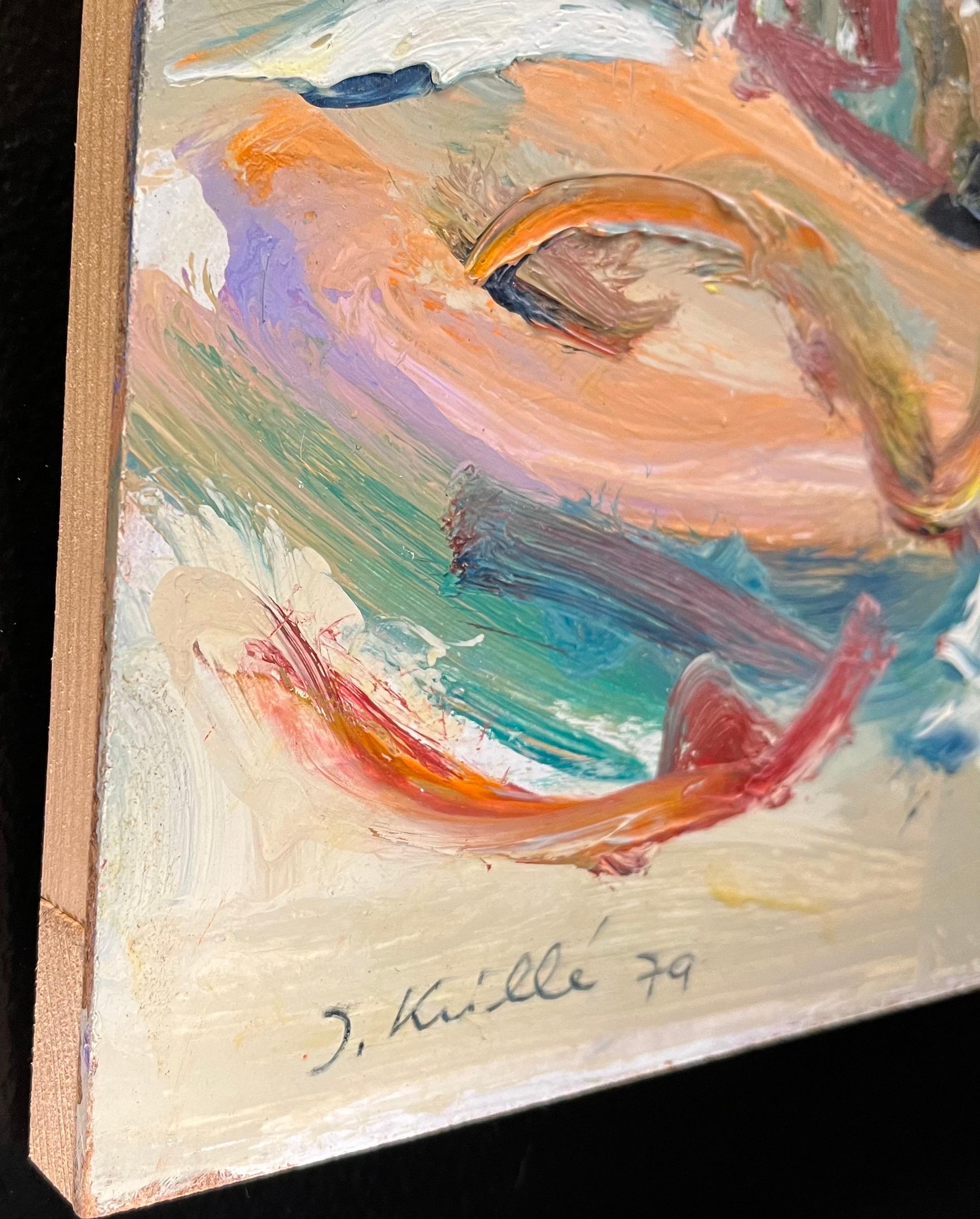 Landscape 123 by Jean Krille - Oil on masonite 70x50 cm For Sale 8