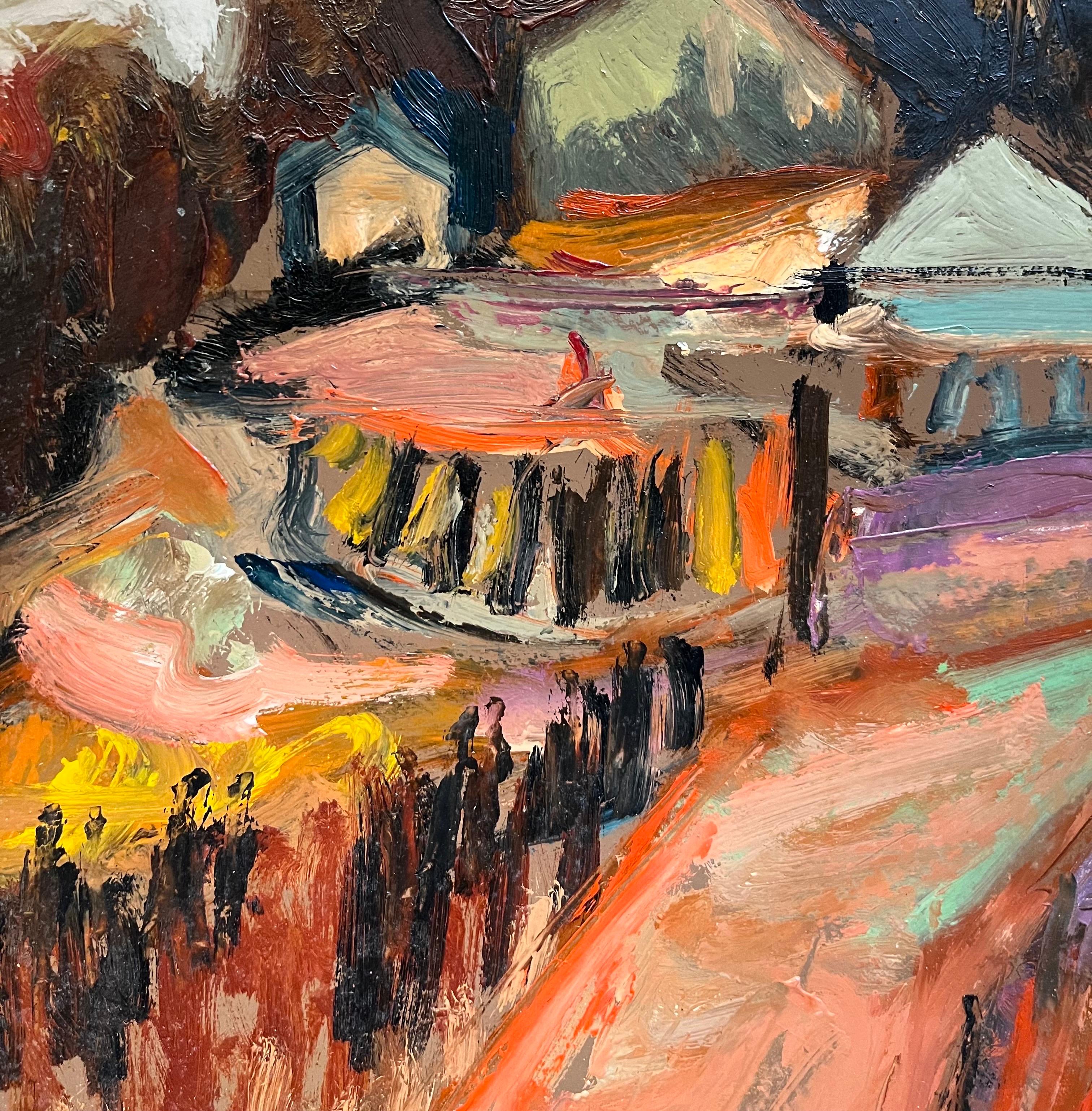 Landscape 124 by Jean Krille - Oil on masonite 70x50 cm For Sale 4
