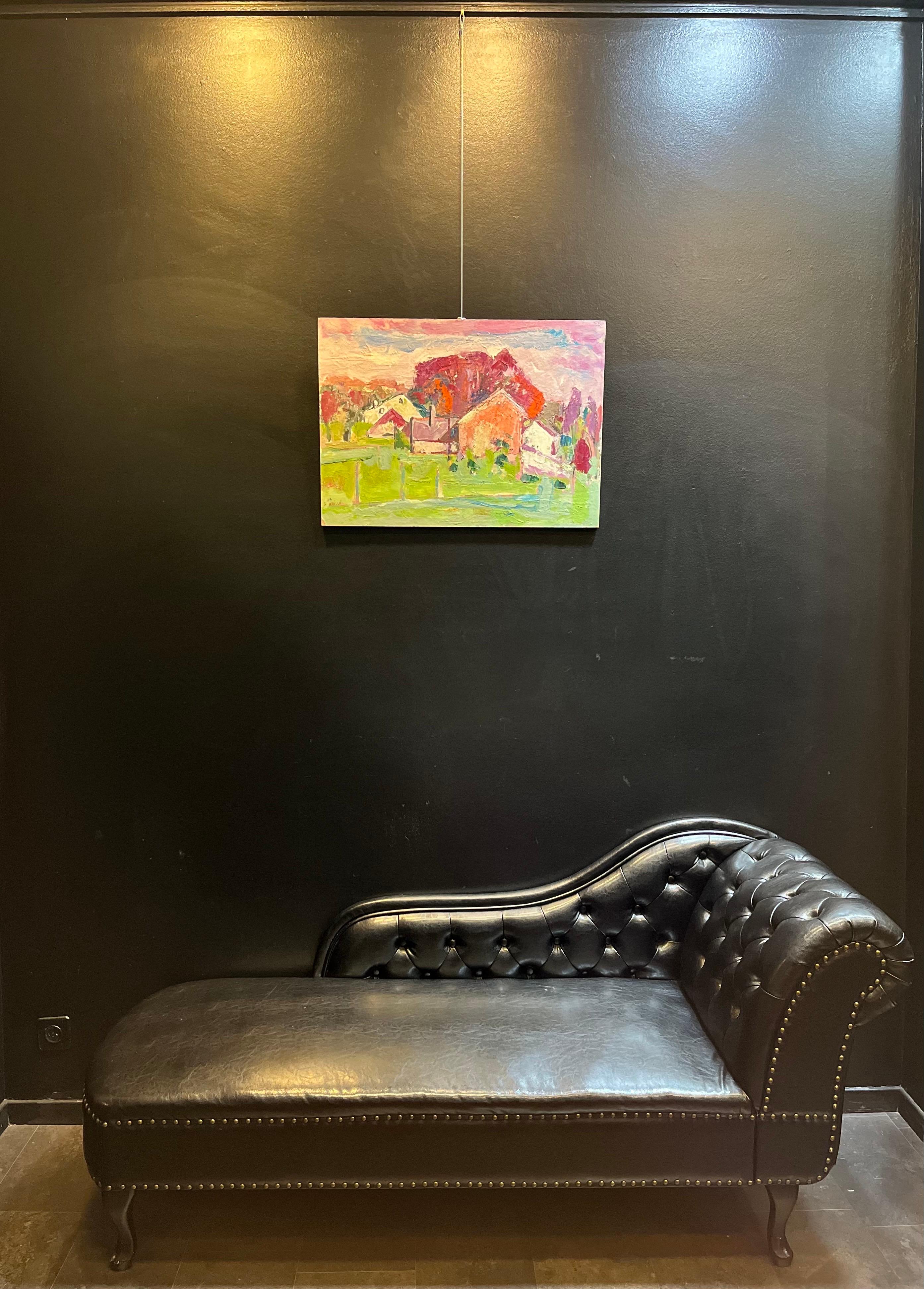 Landscape 125 by Jean Krille - Oil on masonite 70x50 cm For Sale 9