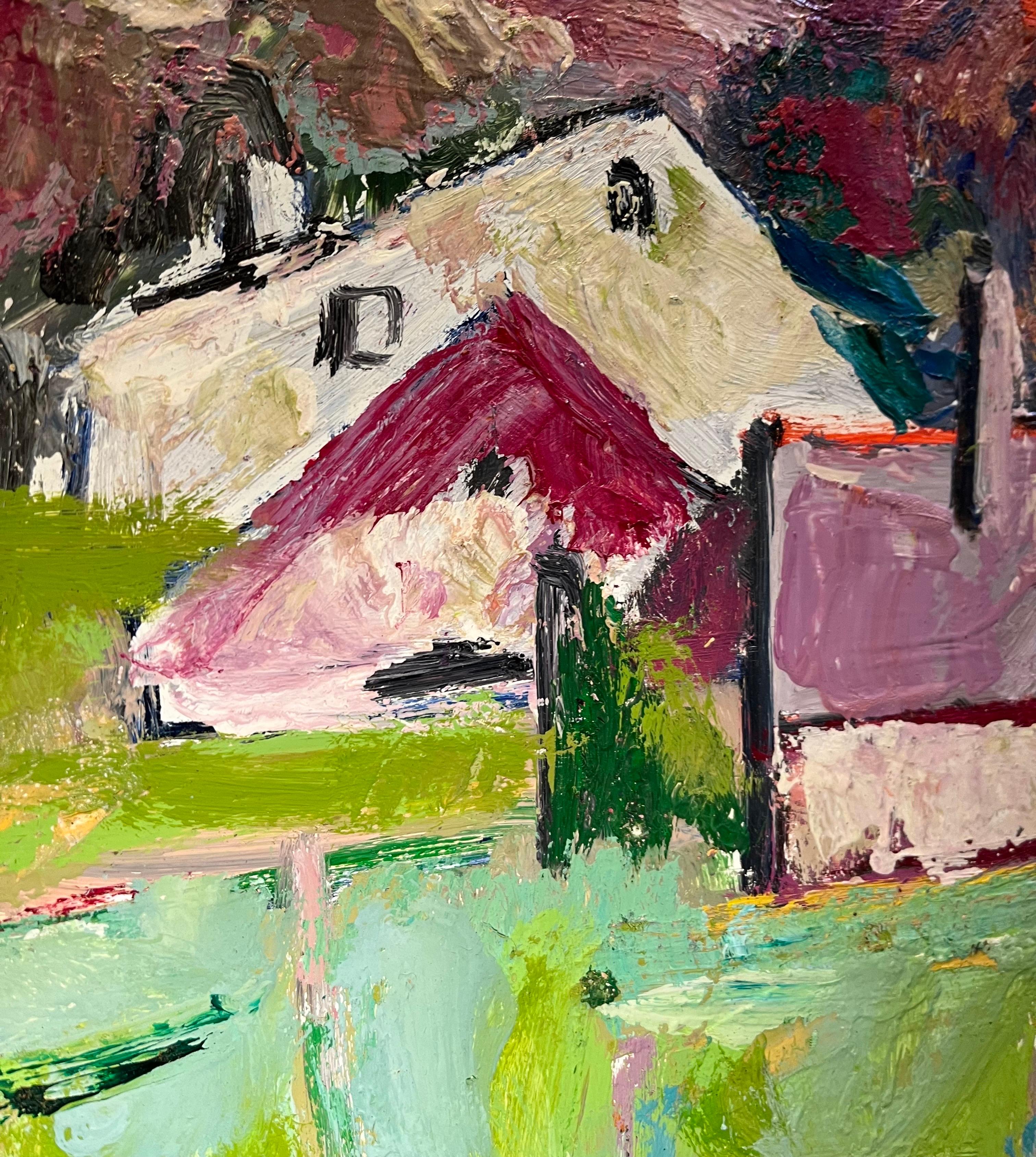 Landscape 125 by Jean Krille - Oil on masonite 70x50 cm For Sale 1