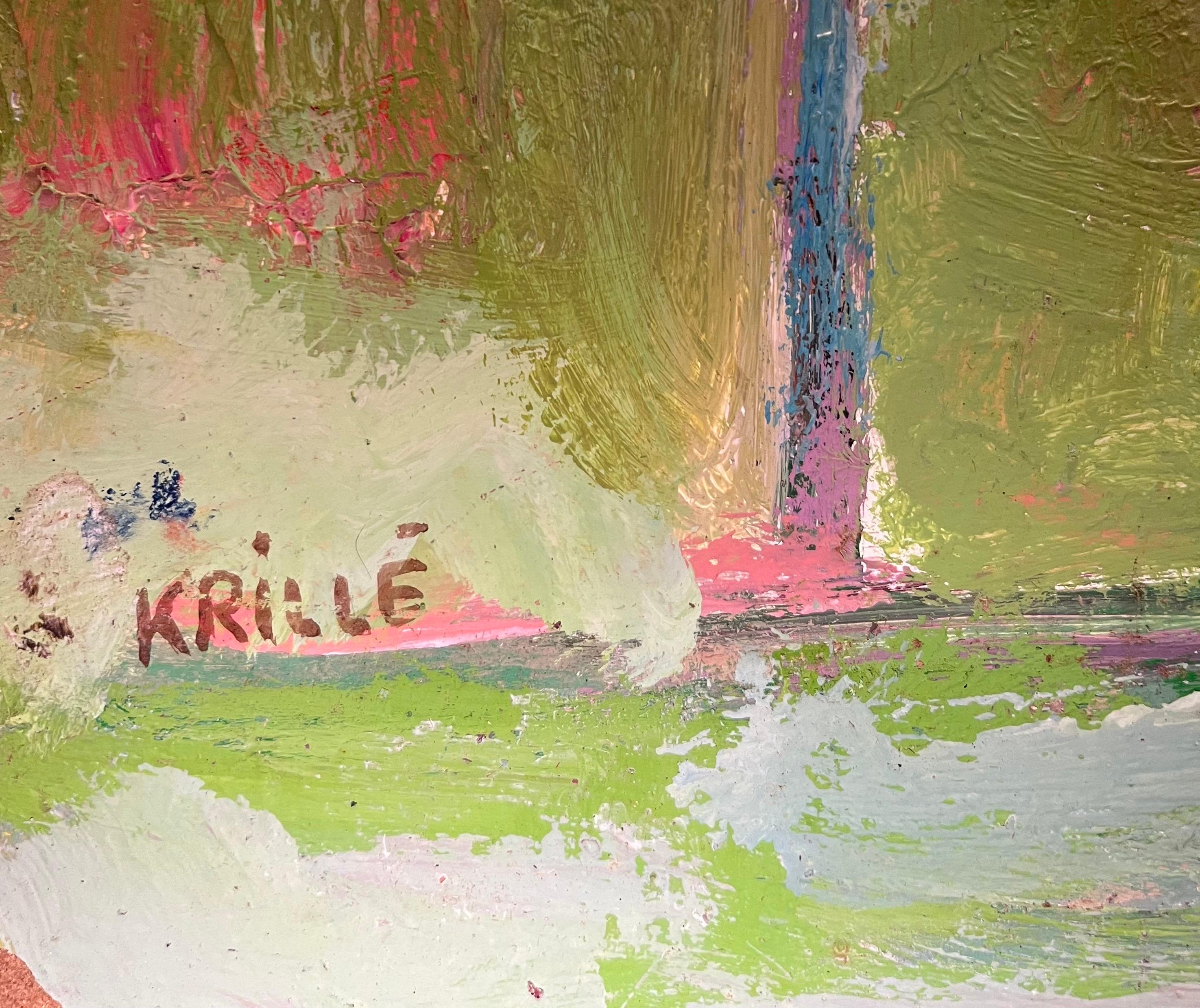 Landscape 125 by Jean Krille - Oil on masonite 70x50 cm For Sale 5