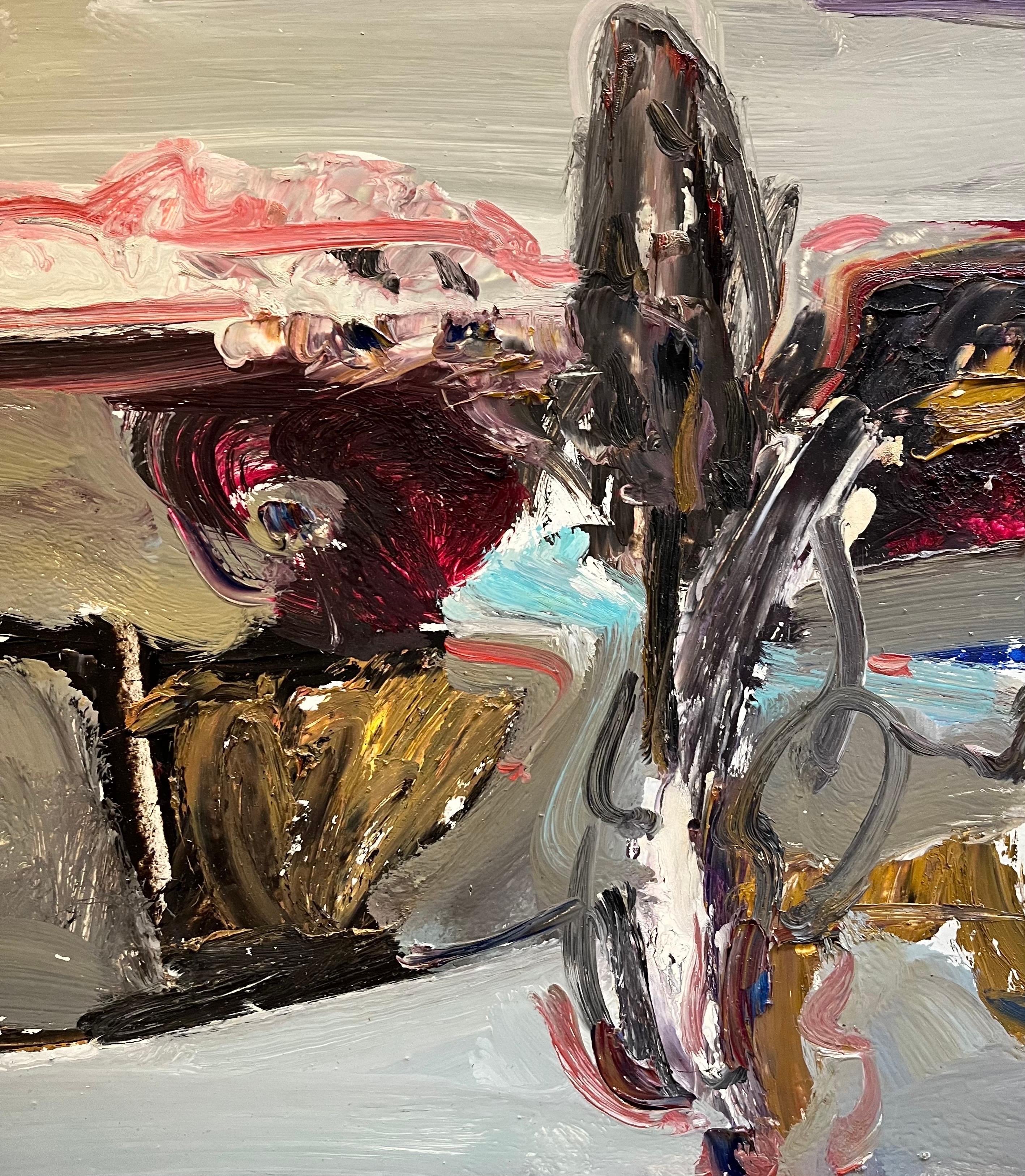 Landscape 126 by Jean Krille - Oil on masonite 81x60.5 cm For Sale 2
