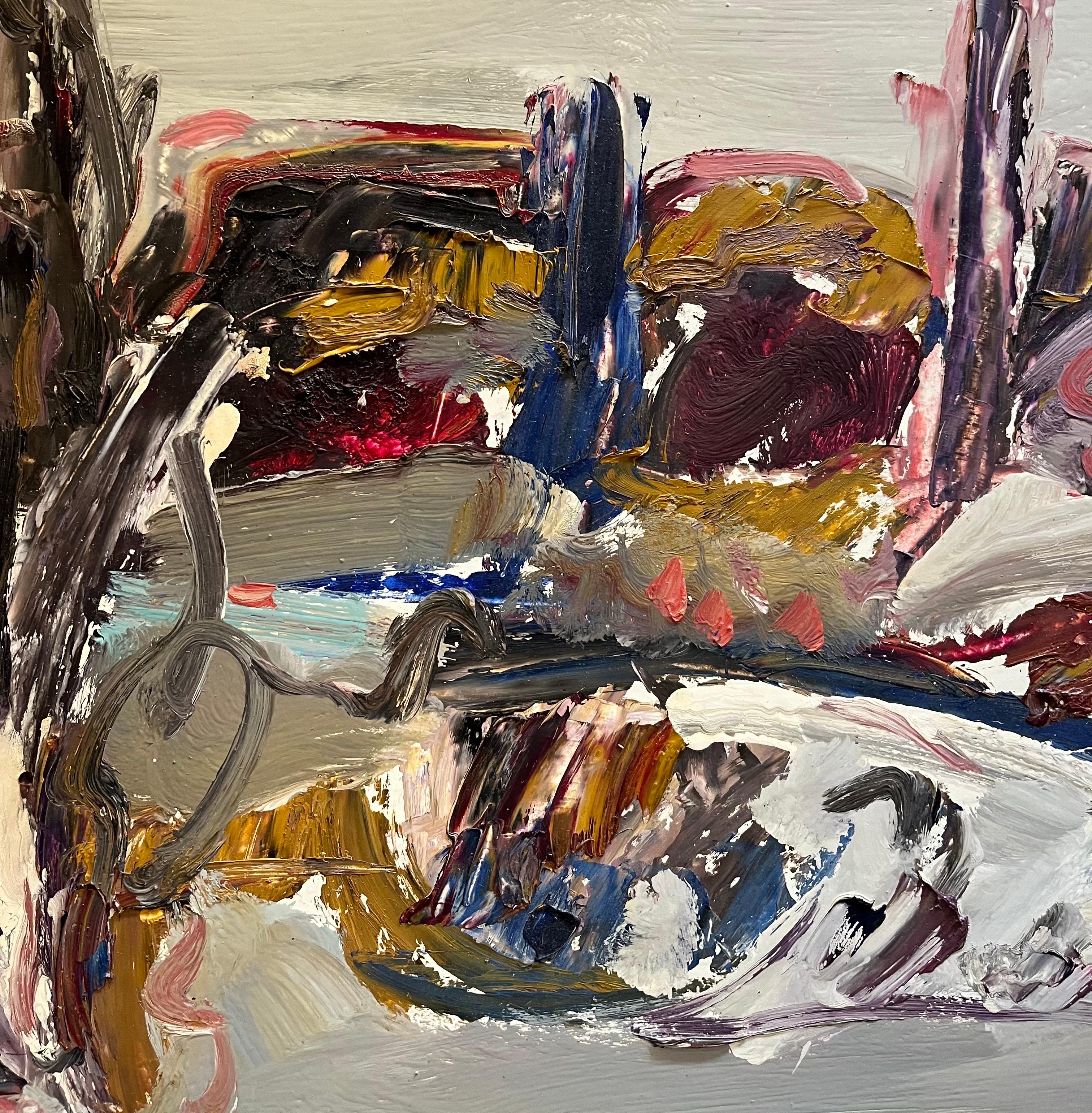 Landscape 126 by Jean Krille - Oil on masonite 81x60.5 cm For Sale 5