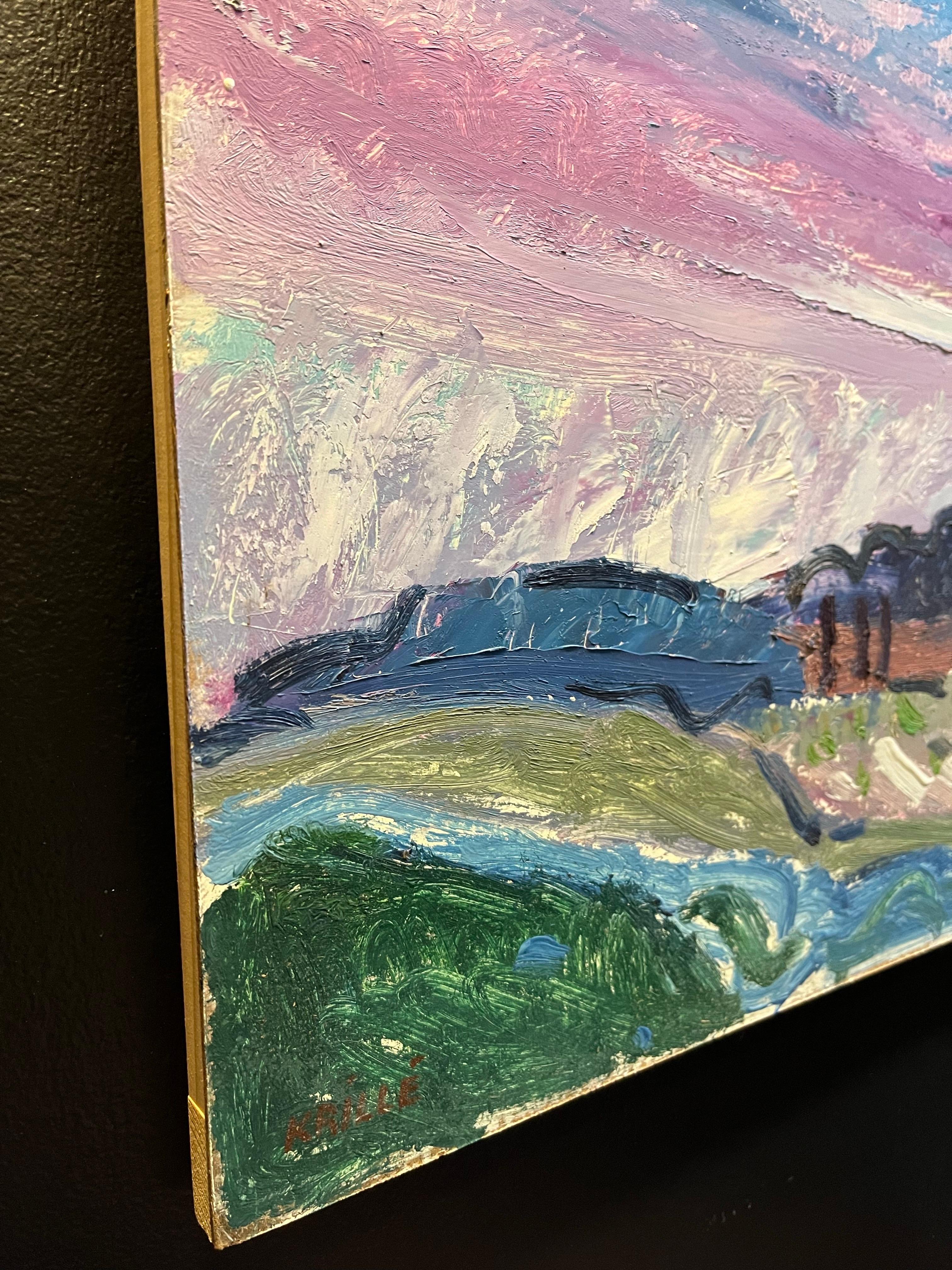 Paysage 127 de Jean Krille - Huile sur masonite 65 x92 cm en vente 9