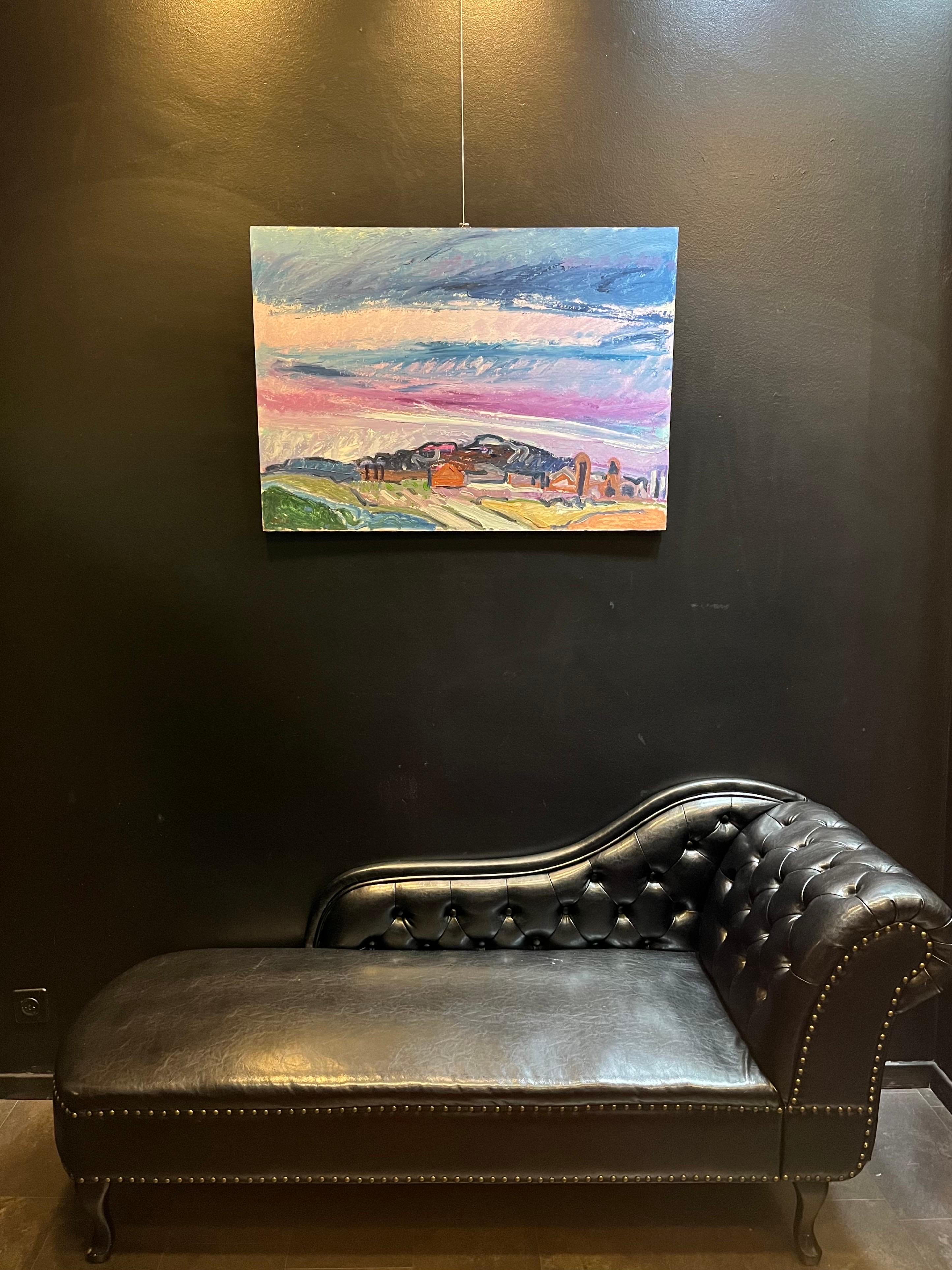 Paysage 127 de Jean Krille - Huile sur masonite 65 x92 cm en vente 11