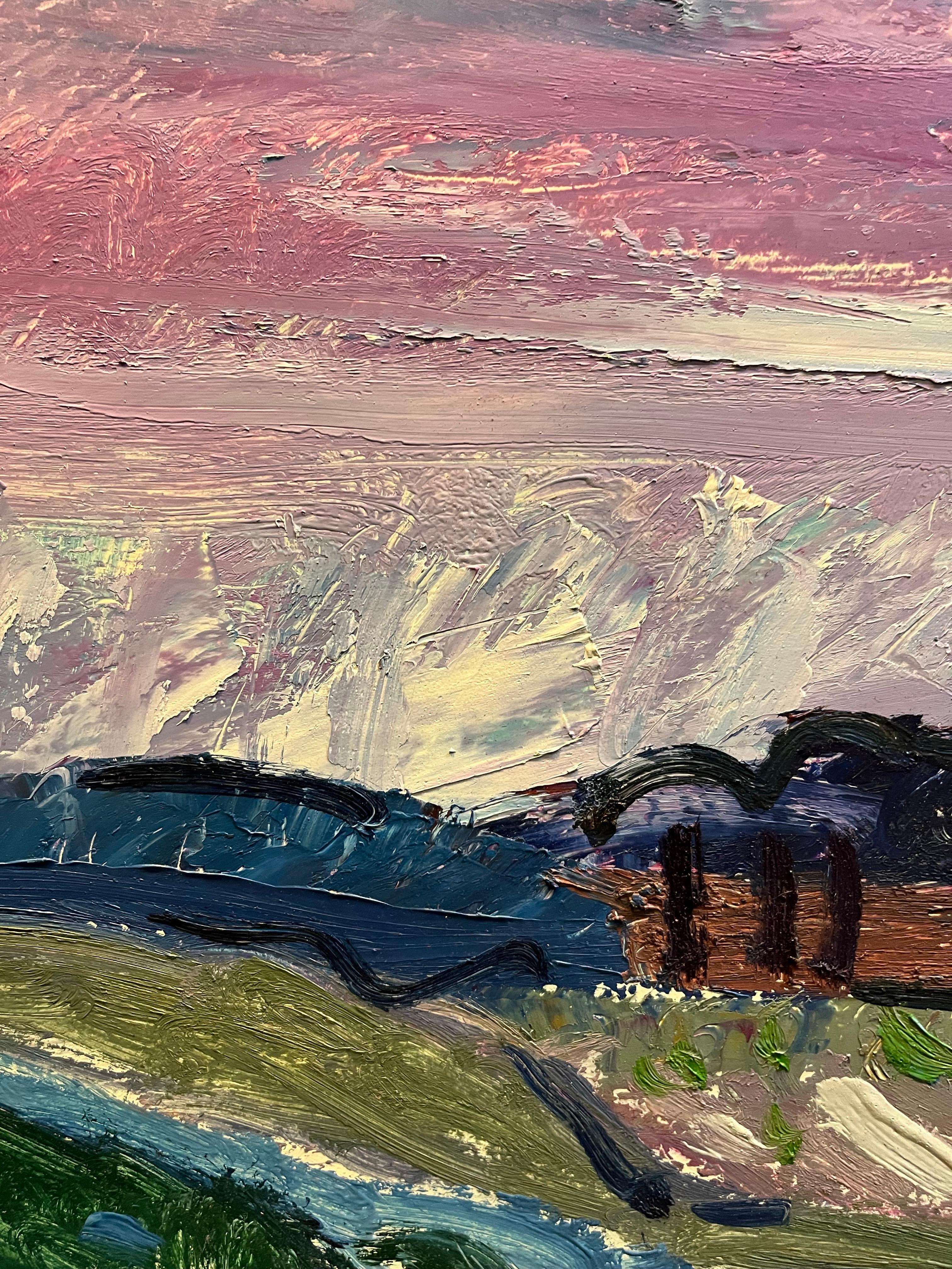 Paysage 127 de Jean Krille - Huile sur masonite 65 x92 cm en vente 7