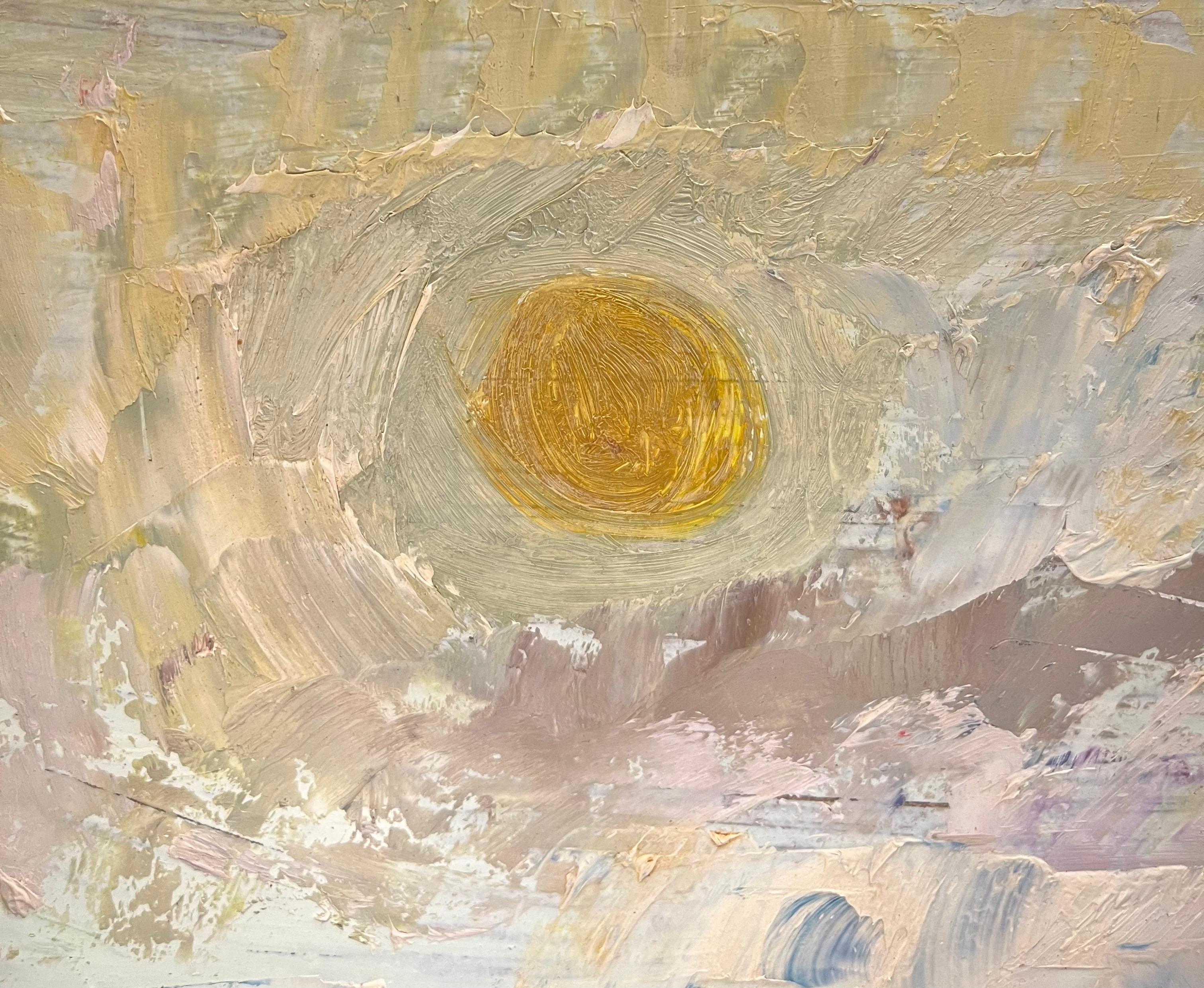 Paysage 129 de Jean Krille - Huile sur masonite 39,8x31,8 cm en vente 1