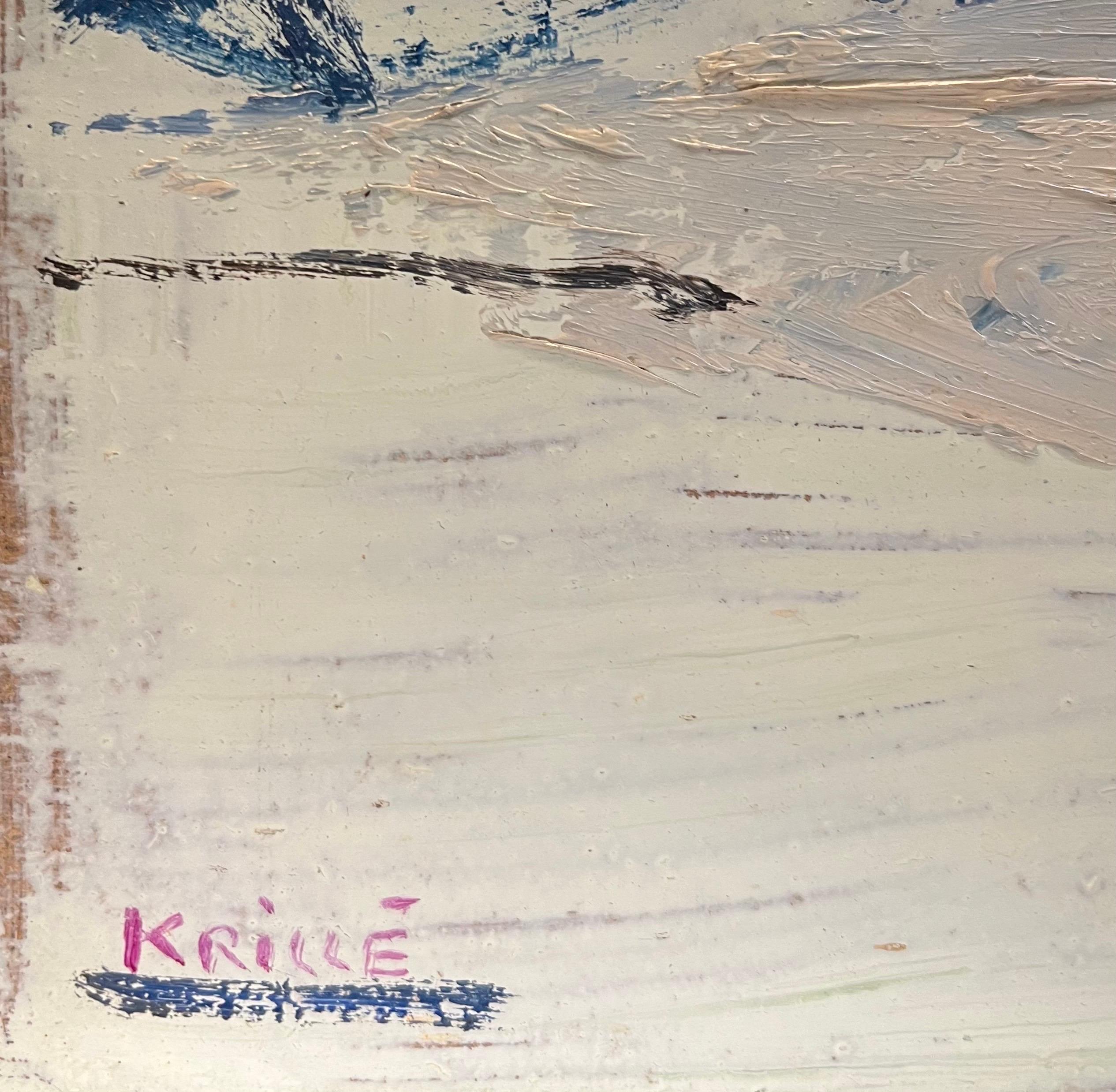Paysage 129 de Jean Krille - Huile sur masonite 39,8x31,8 cm en vente 2