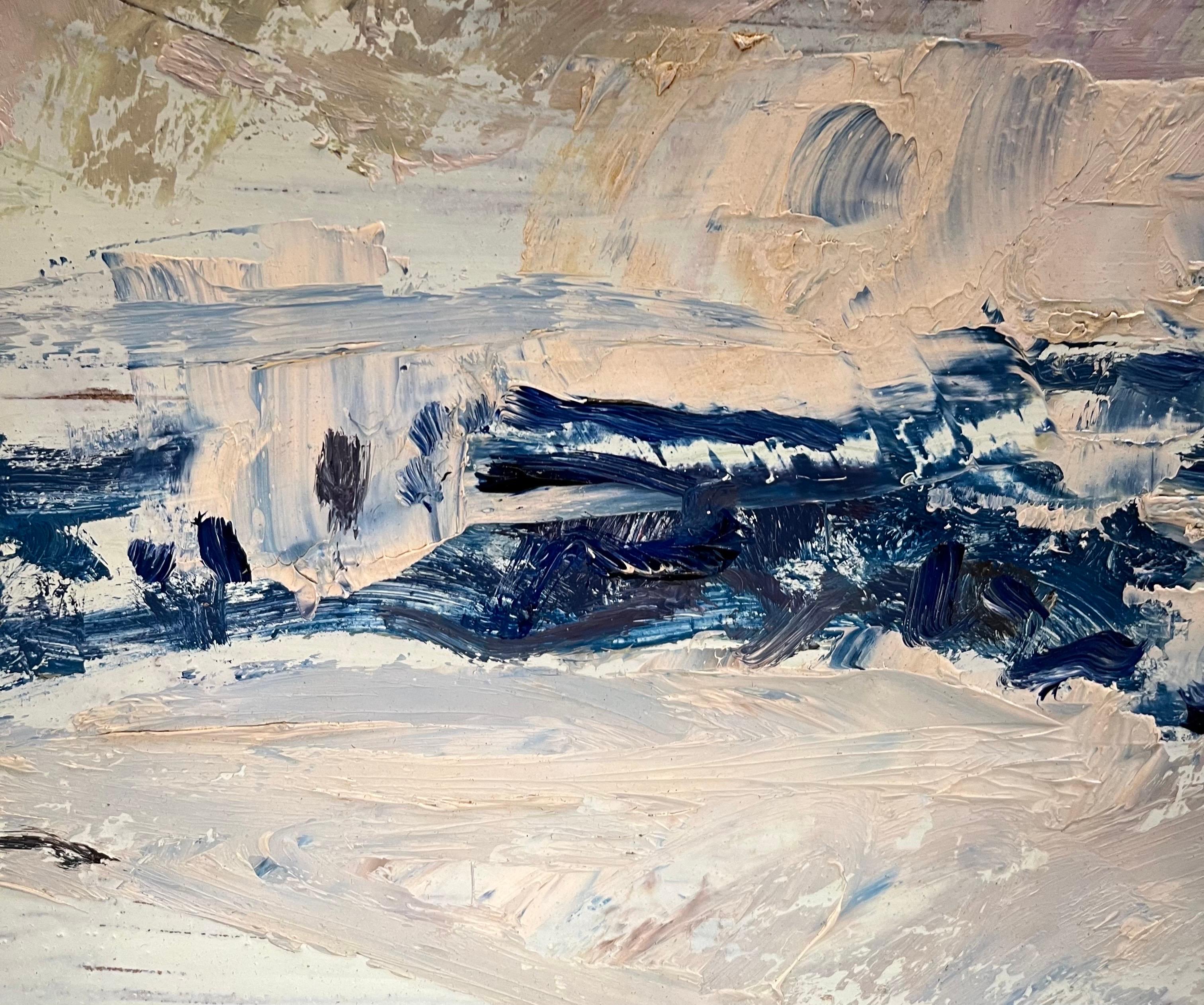 Paysage 129 de Jean Krille - Huile sur masonite 39,8x31,8 cm en vente 4
