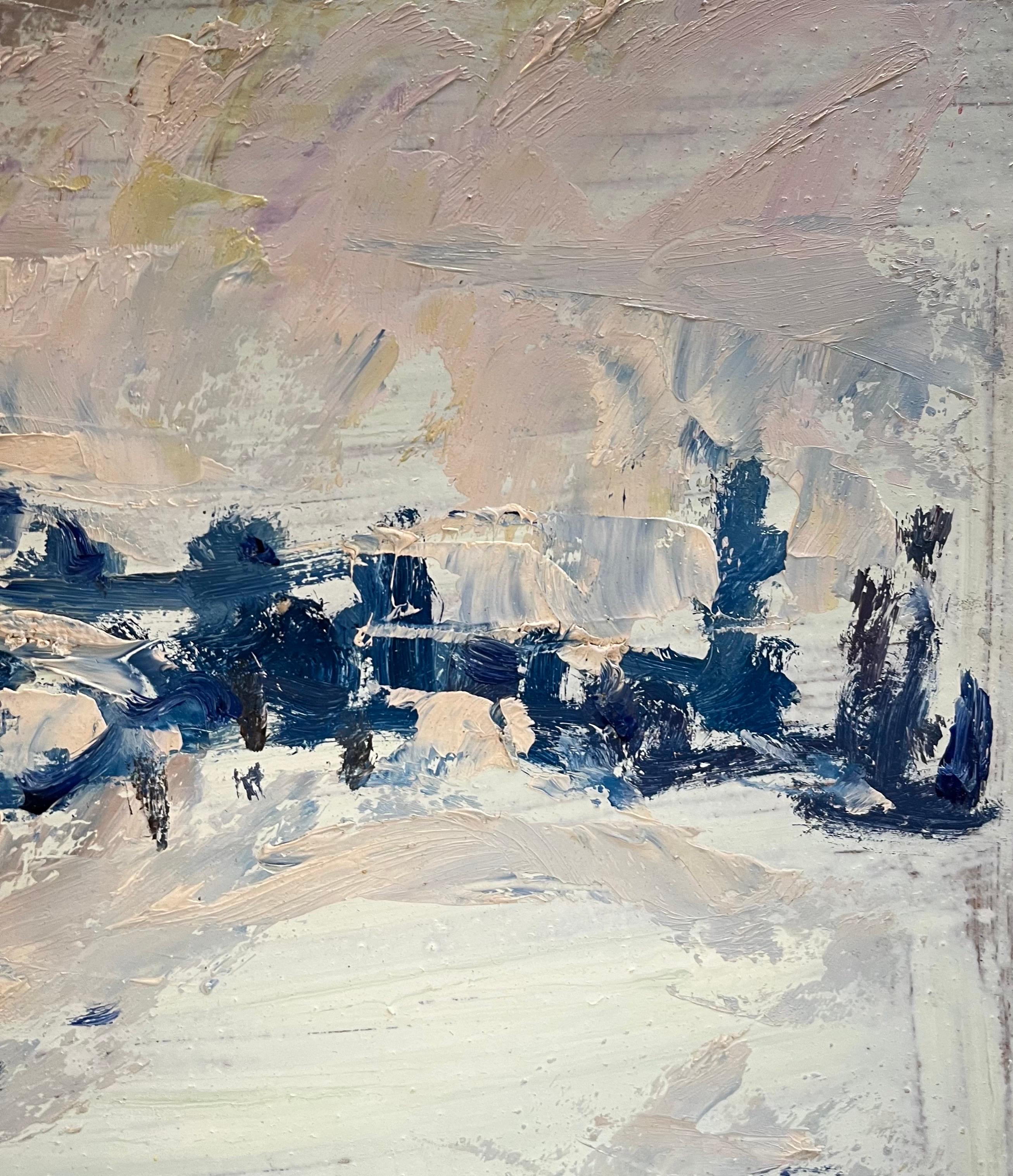 Paysage 129 de Jean Krille - Huile sur masonite 39,8x31,8 cm en vente 5