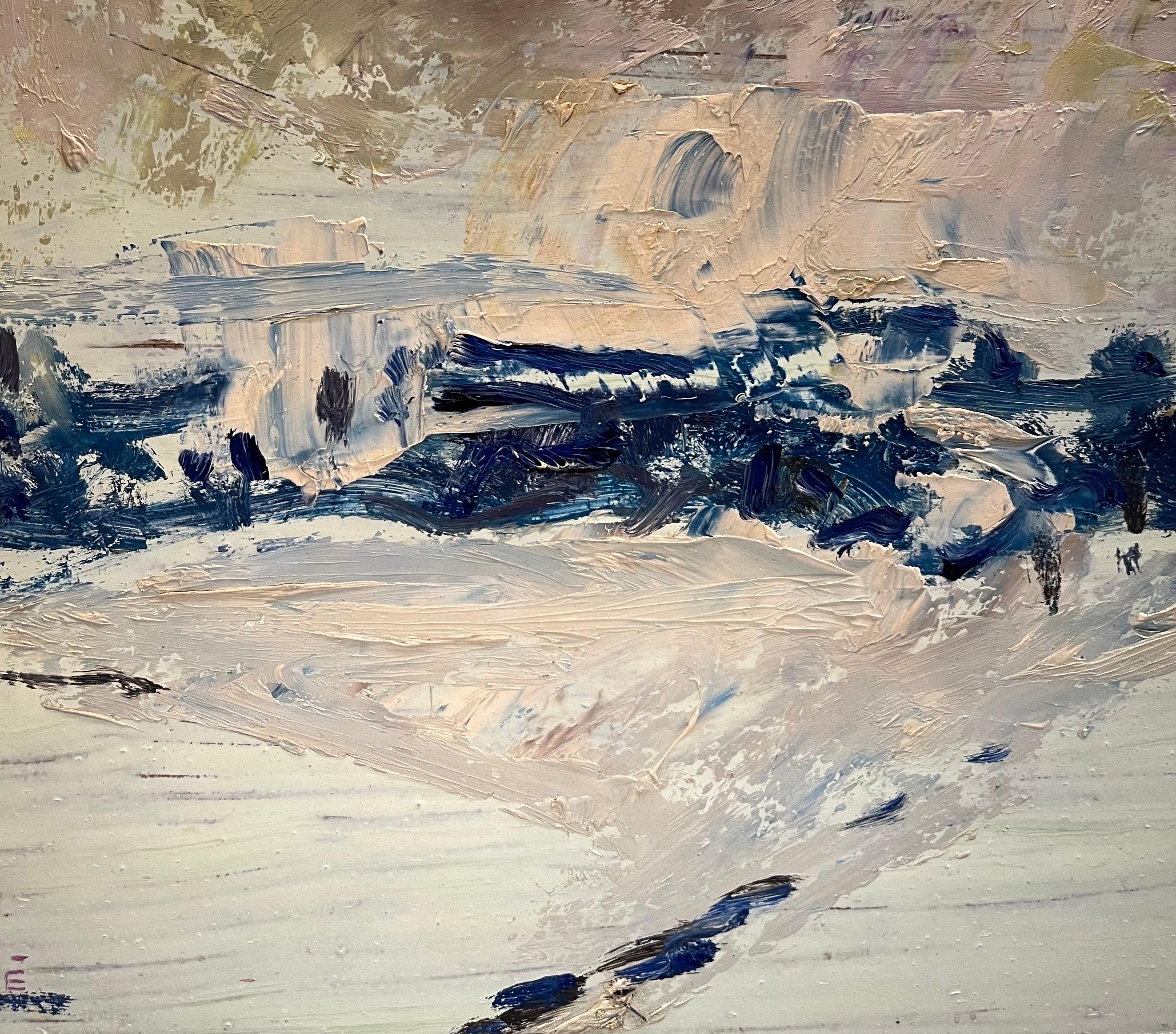 Paysage 129 de Jean Krille - Huile sur masonite 39,8x31,8 cm en vente 6