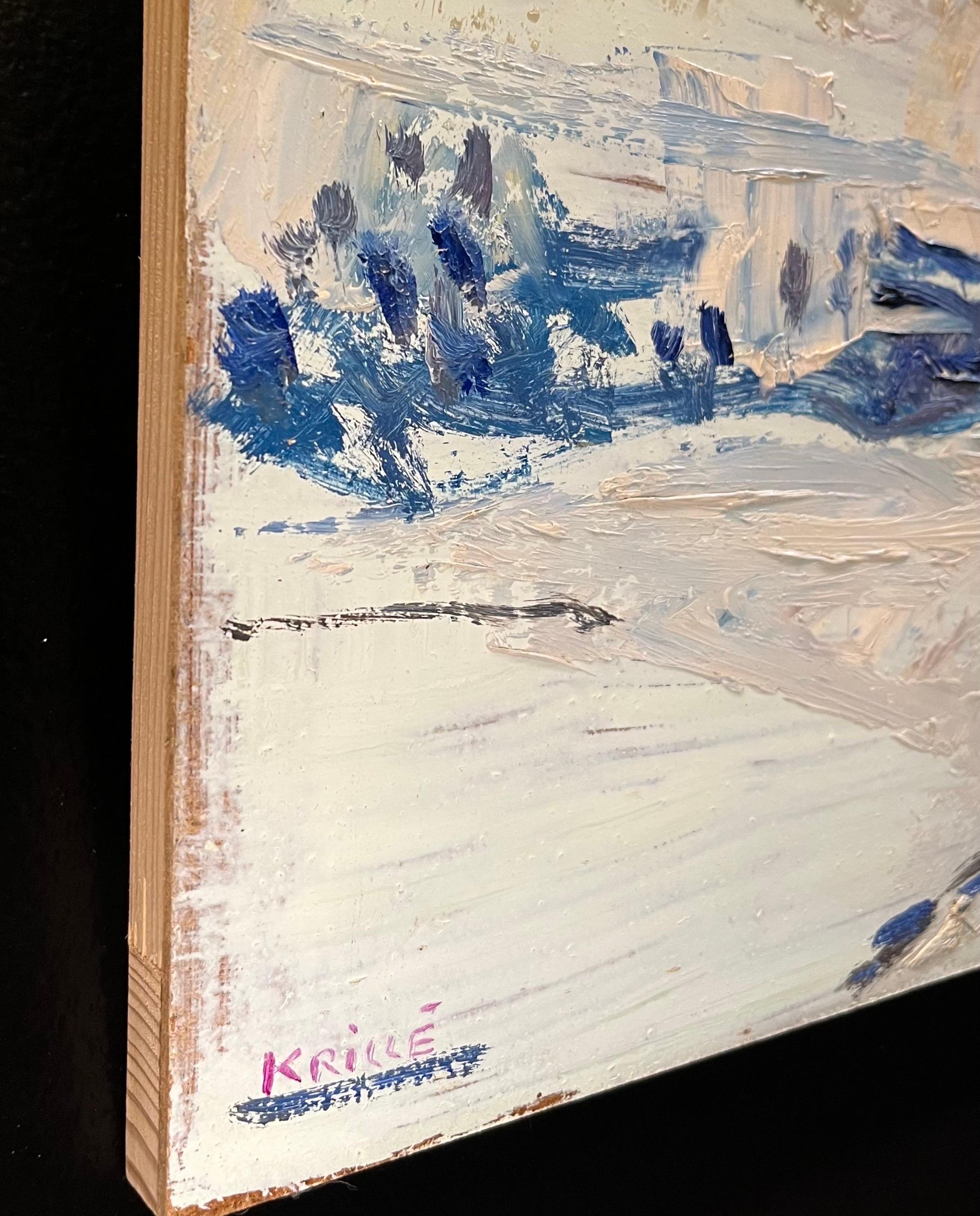 Paysage 129 de Jean Krille - Huile sur masonite 39,8x31,8 cm en vente 7