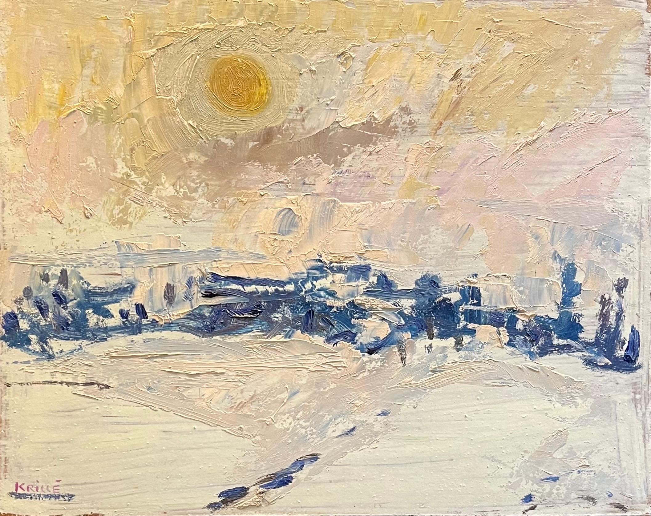 Landscape 129 by Jean Krille - Oil on masonite 39.8x31.8 cm