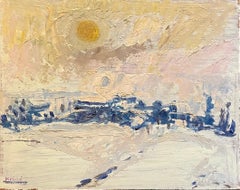 Landscape 129 by Jean Krille - Oil on masonite 39.8x31.8 cm