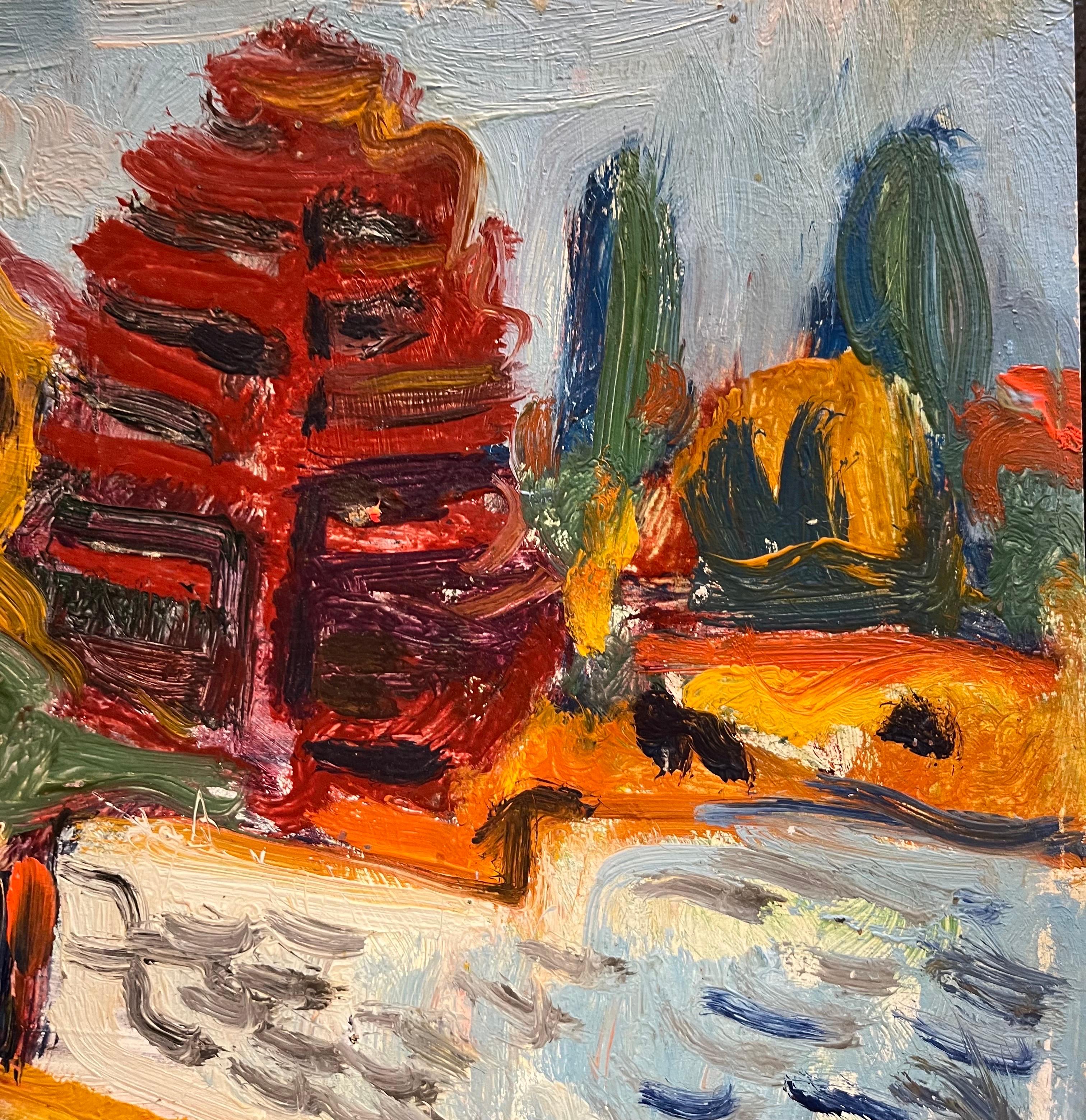 Paysage 131 de Jean Krille - Huile sur bois 37x46,5 cm 7