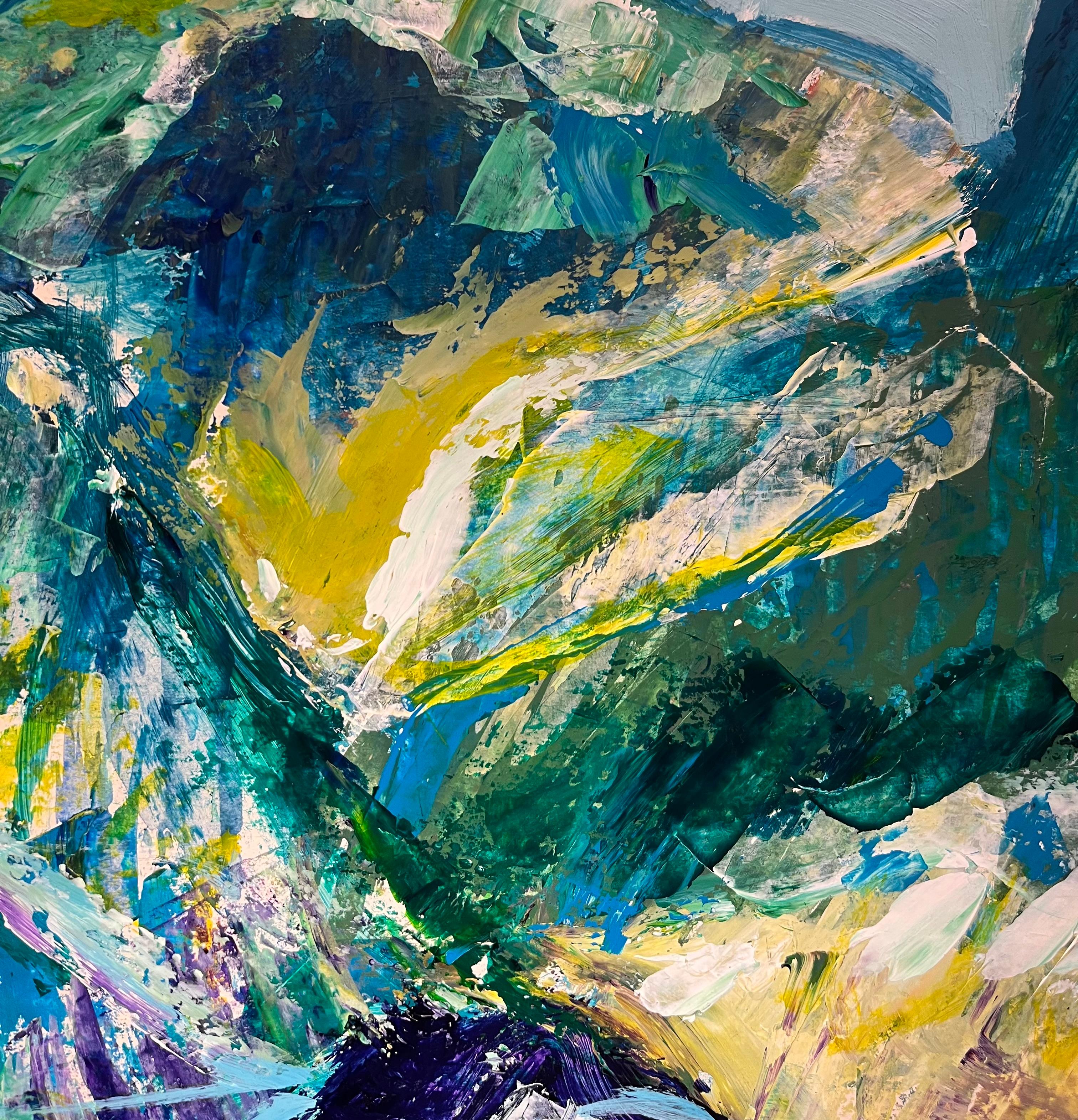 Paysage 133 (Utah) par Jean Krille - Huile sur toile 51x60 cm en vente 1