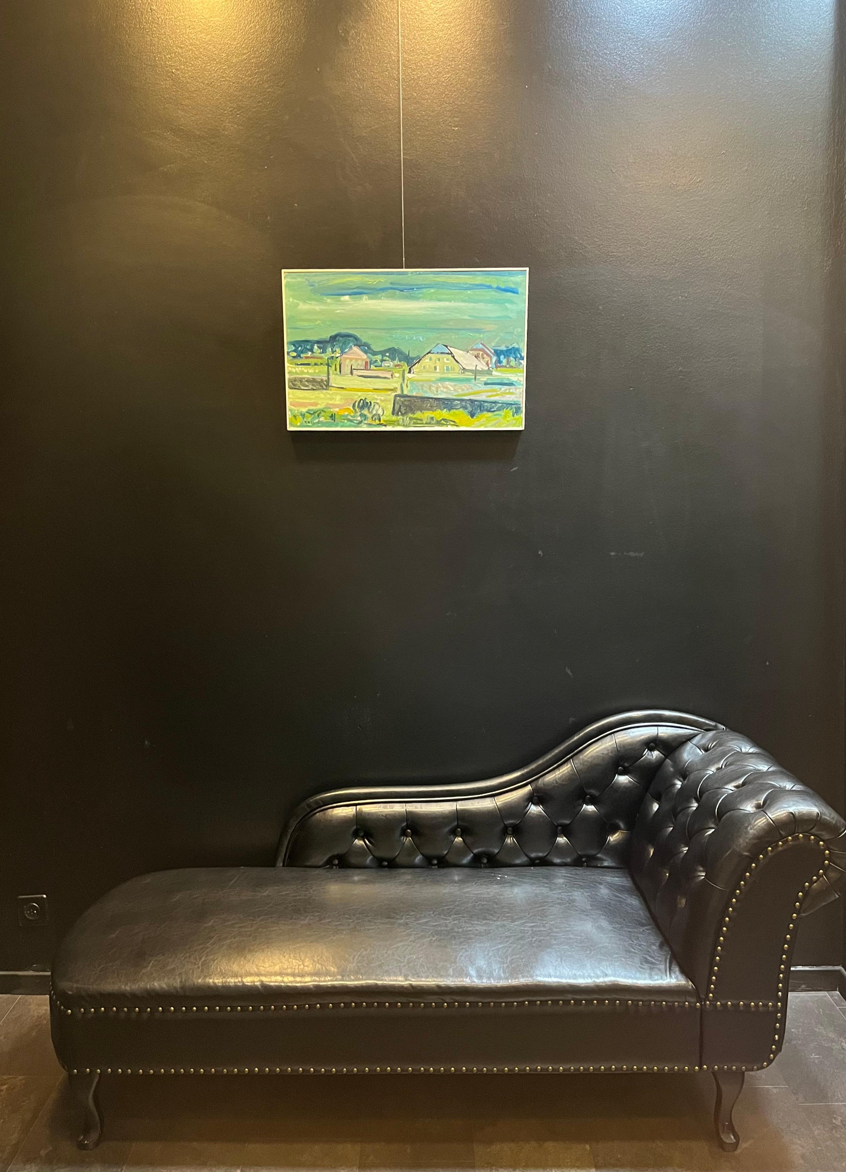 Landscape 135 by Jean Krille - Oil on Masonite 39x61 cm For Sale 9