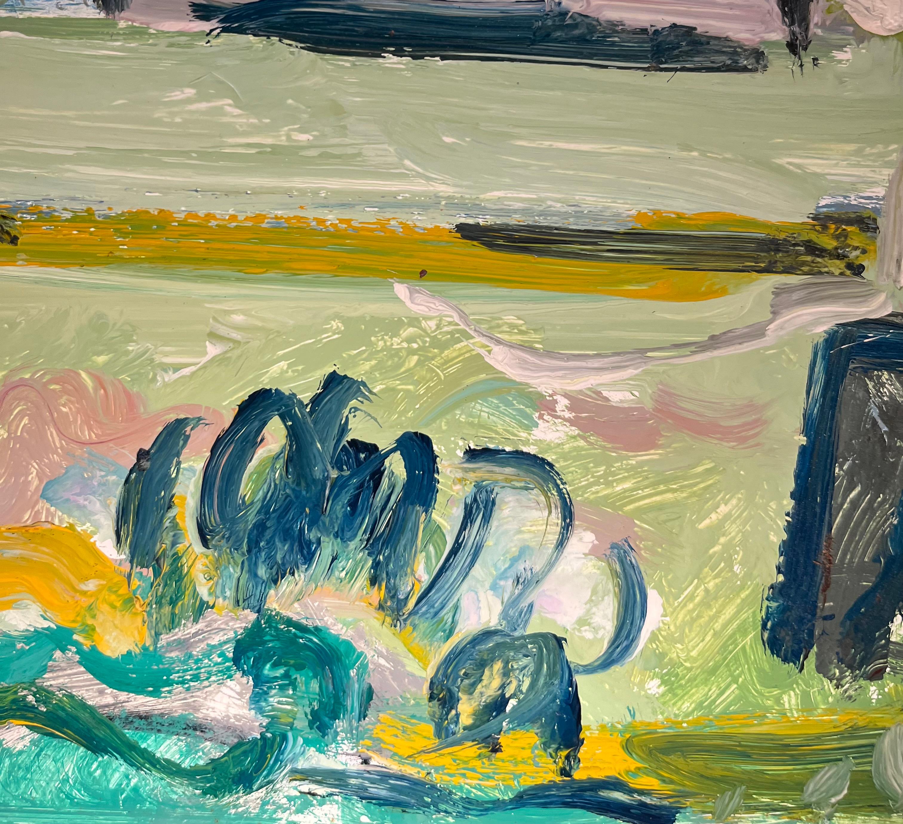 Landscape 135 by Jean Krille - Oil on Masonite 39x61 cm For Sale 6