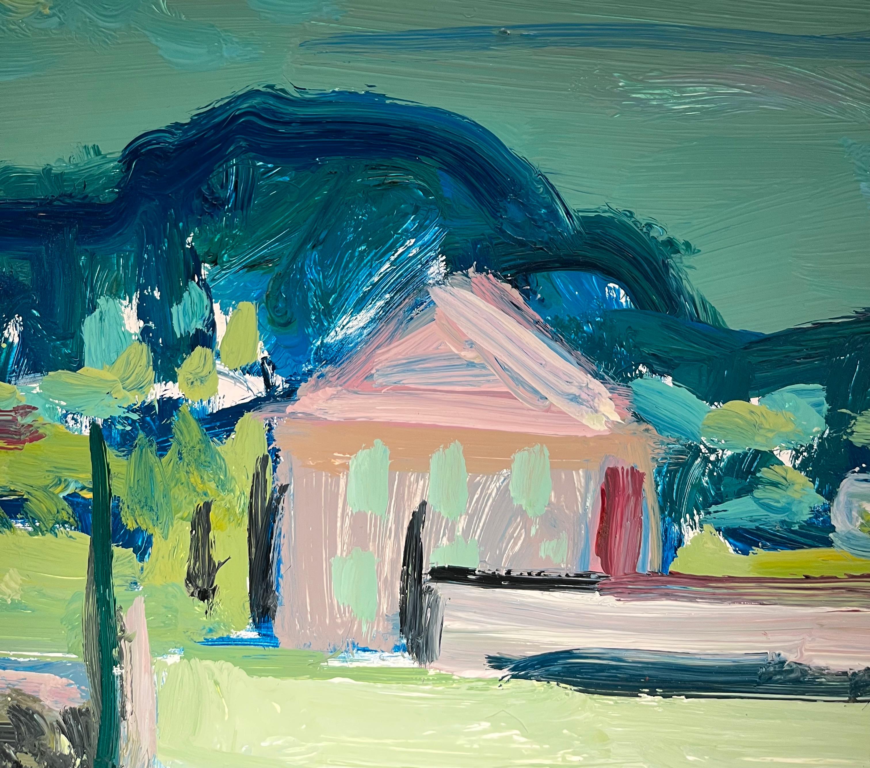 Landscape 135 by Jean Krille - Oil on Masonite 39x61 cm For Sale 7