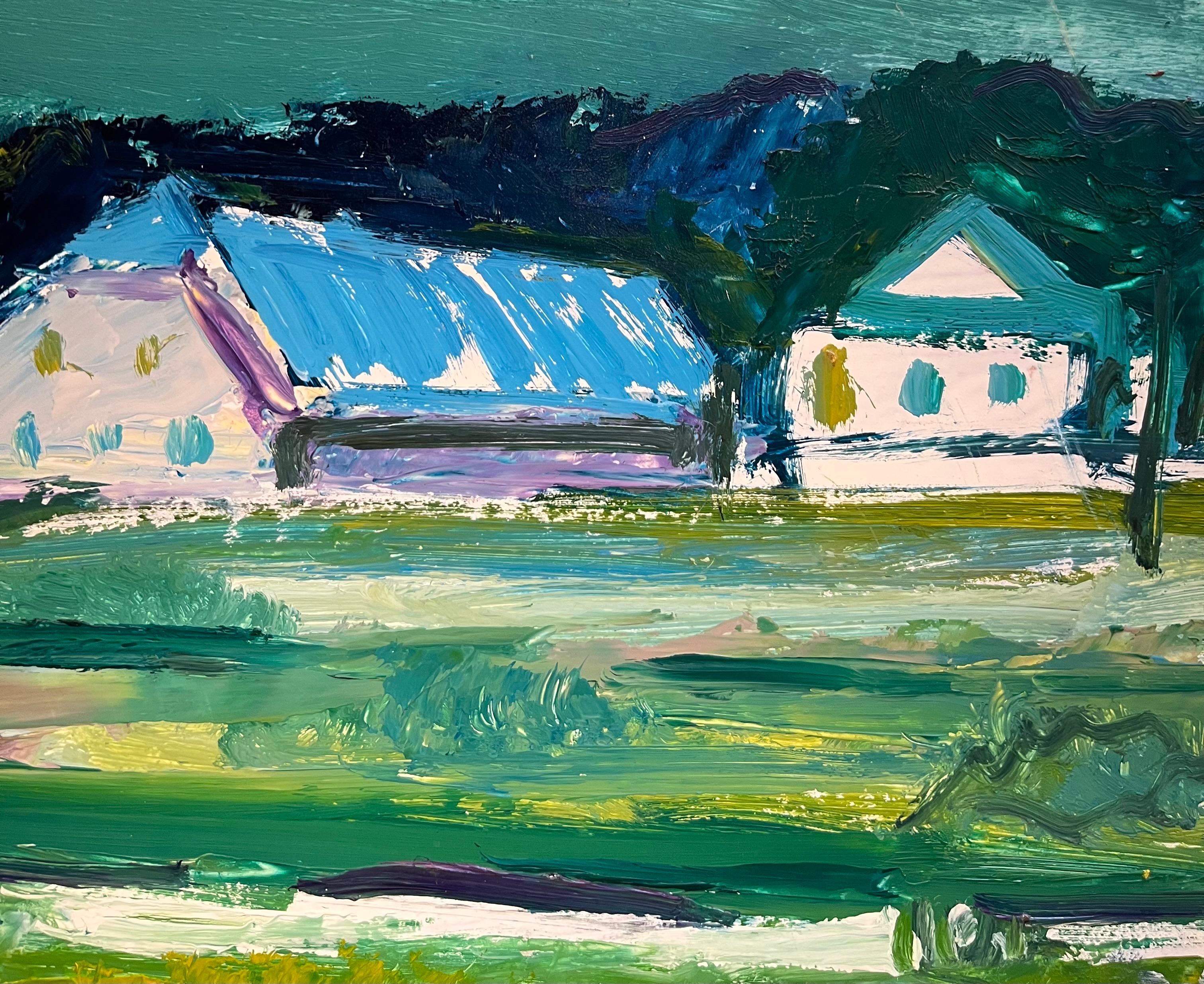 Landscape 136 by Jean Krille - Oil on Masonite 39x60.5 cm For Sale 3