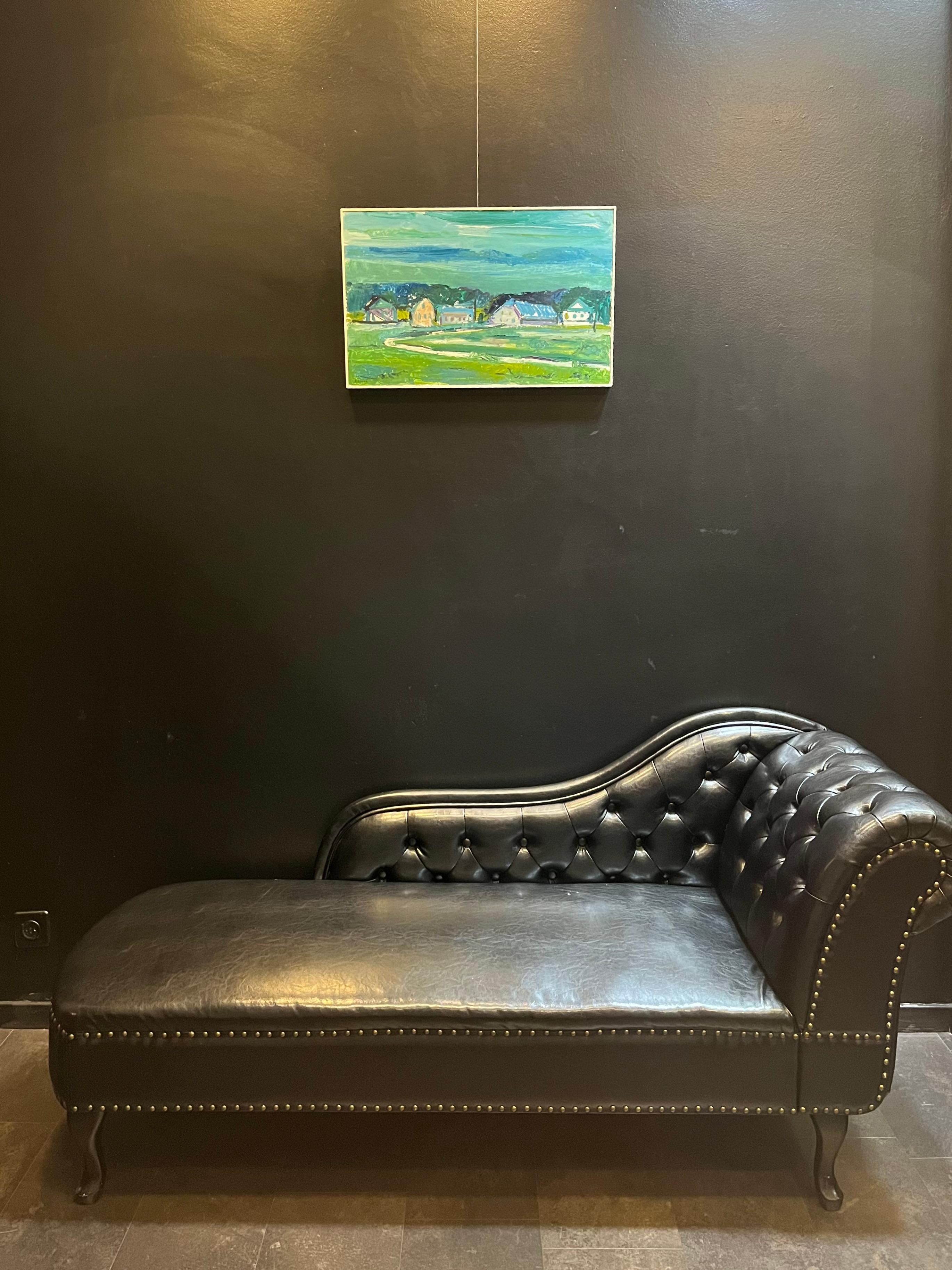 Landscape 136 by Jean Krille - Oil on Masonite 39x60.5 cm For Sale 6