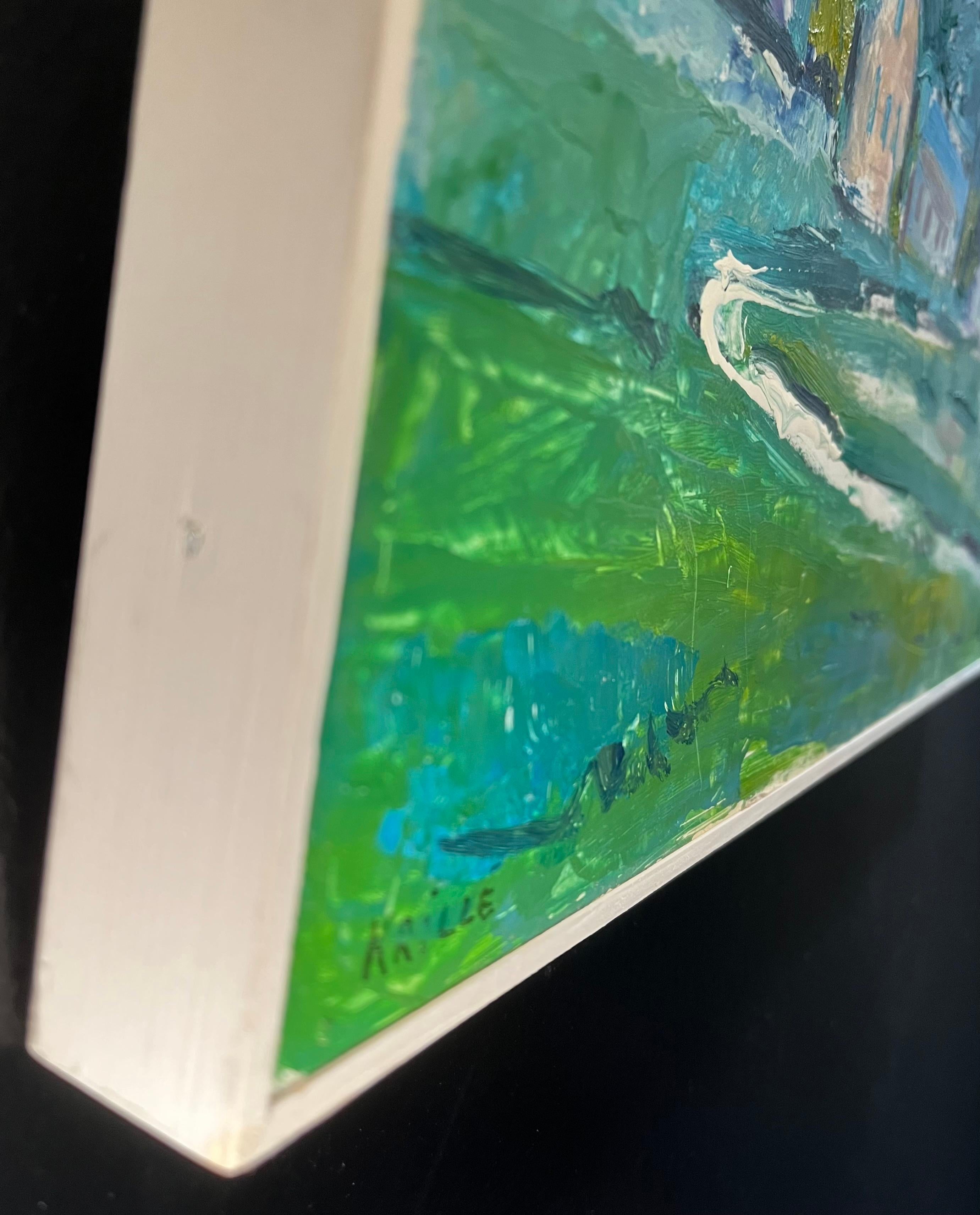 Landscape 136 by Jean Krille - Oil on Masonite 39x60.5 cm For Sale 8