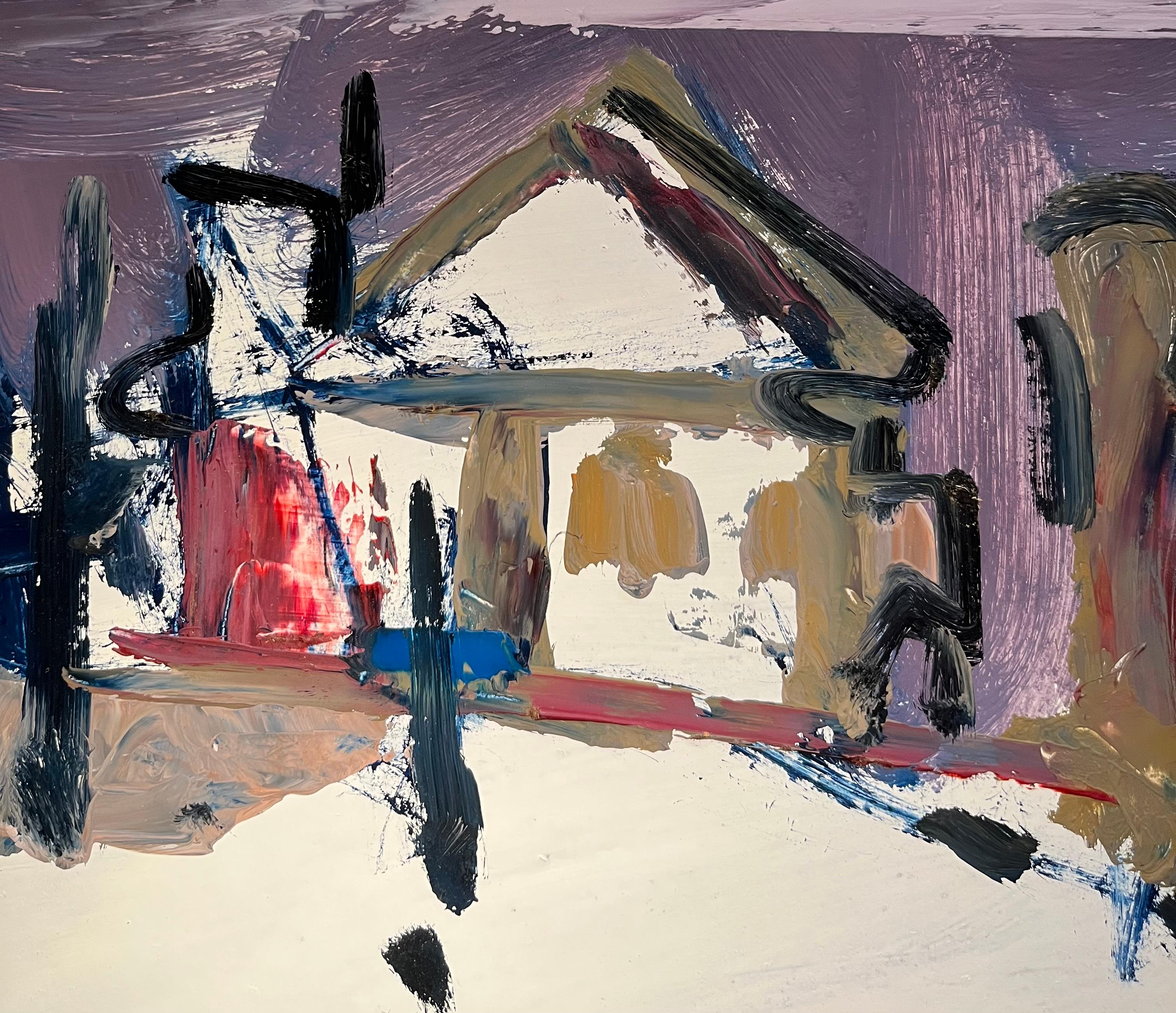 Landscape 137 by Jean Krille - Oil on Masonite 40.5x61 cm For Sale 2