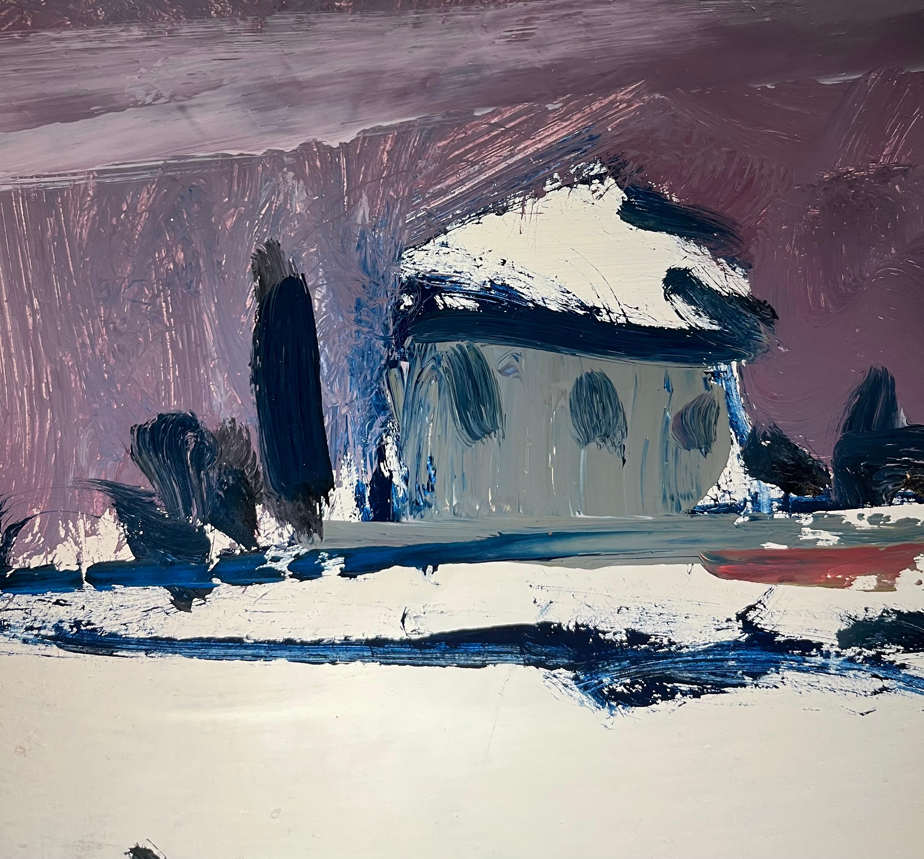 Landscape 137 by Jean Krille - Oil on Masonite 40.5x61 cm For Sale 4