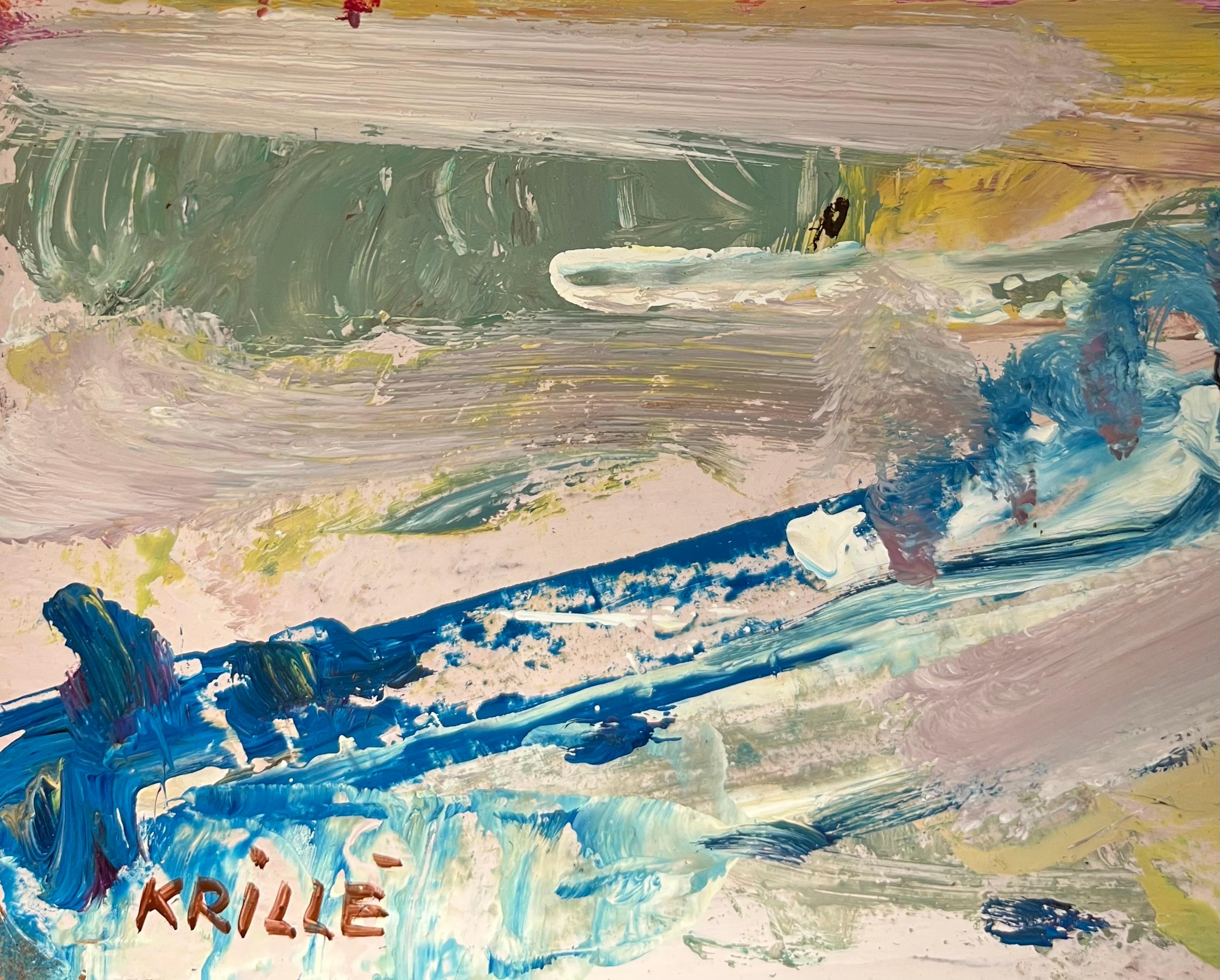 Landscape 138 by Jean Krille - Oil on Masonite 39x60 cm For Sale 1