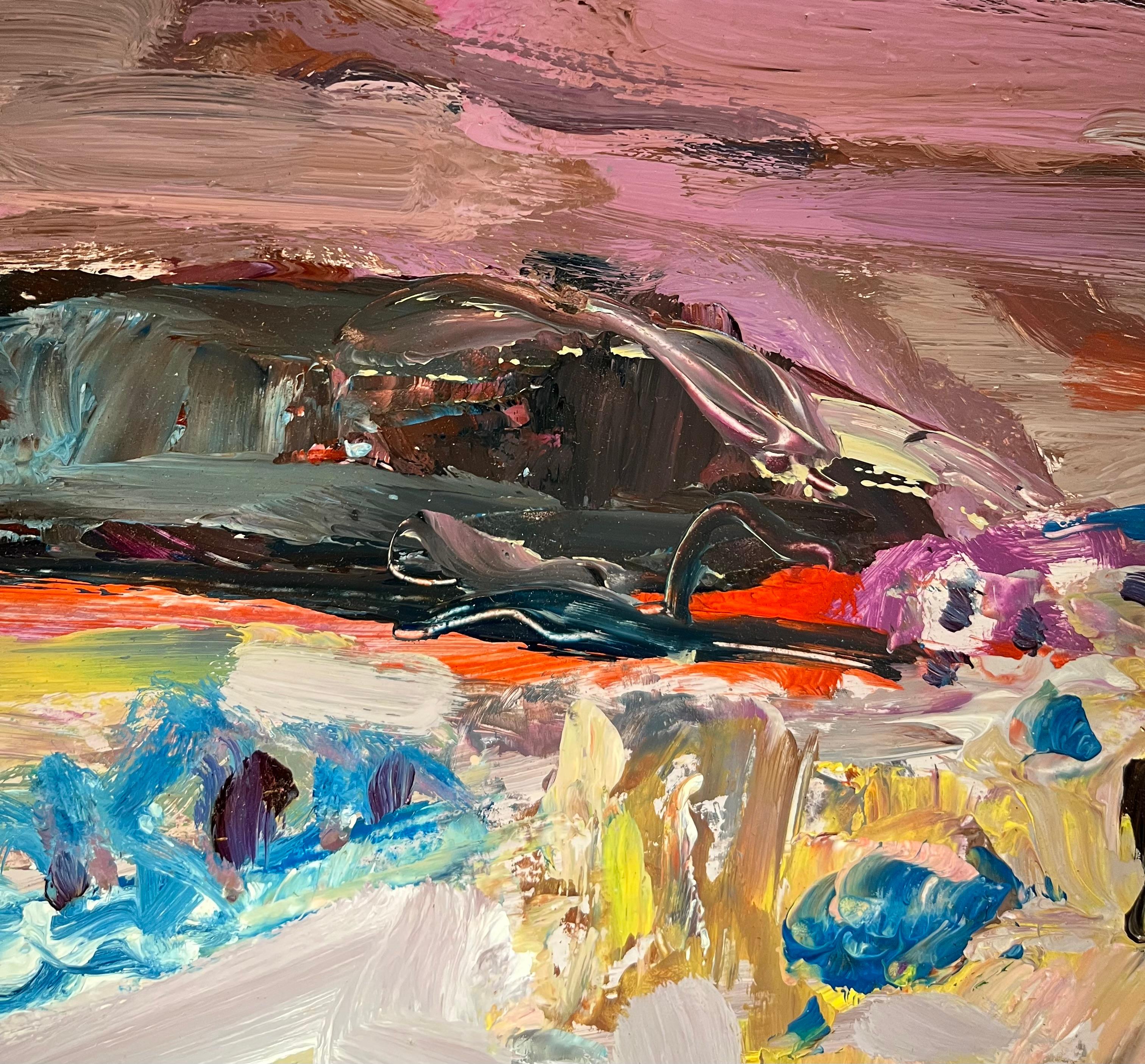 Landscape 138 by Jean Krille - Oil on Masonite 39x60 cm For Sale 4