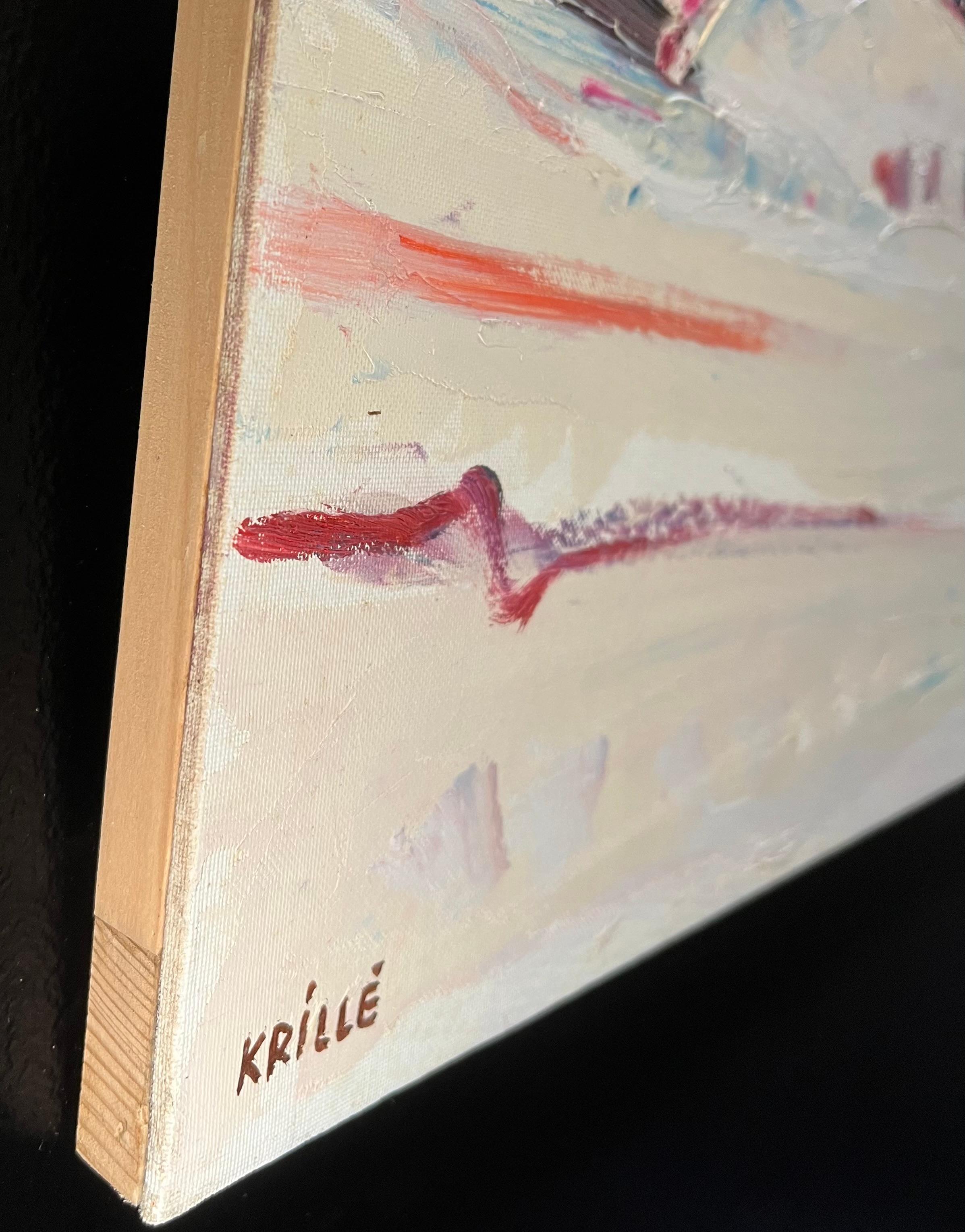 Landscape 139 by Jean Krille - Oil on Canvas board 50x60 cm For Sale 8
