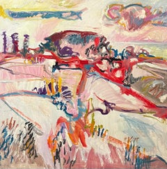 Landscape 140 by Jean Krille - Oil on Masonite 100x100 cm