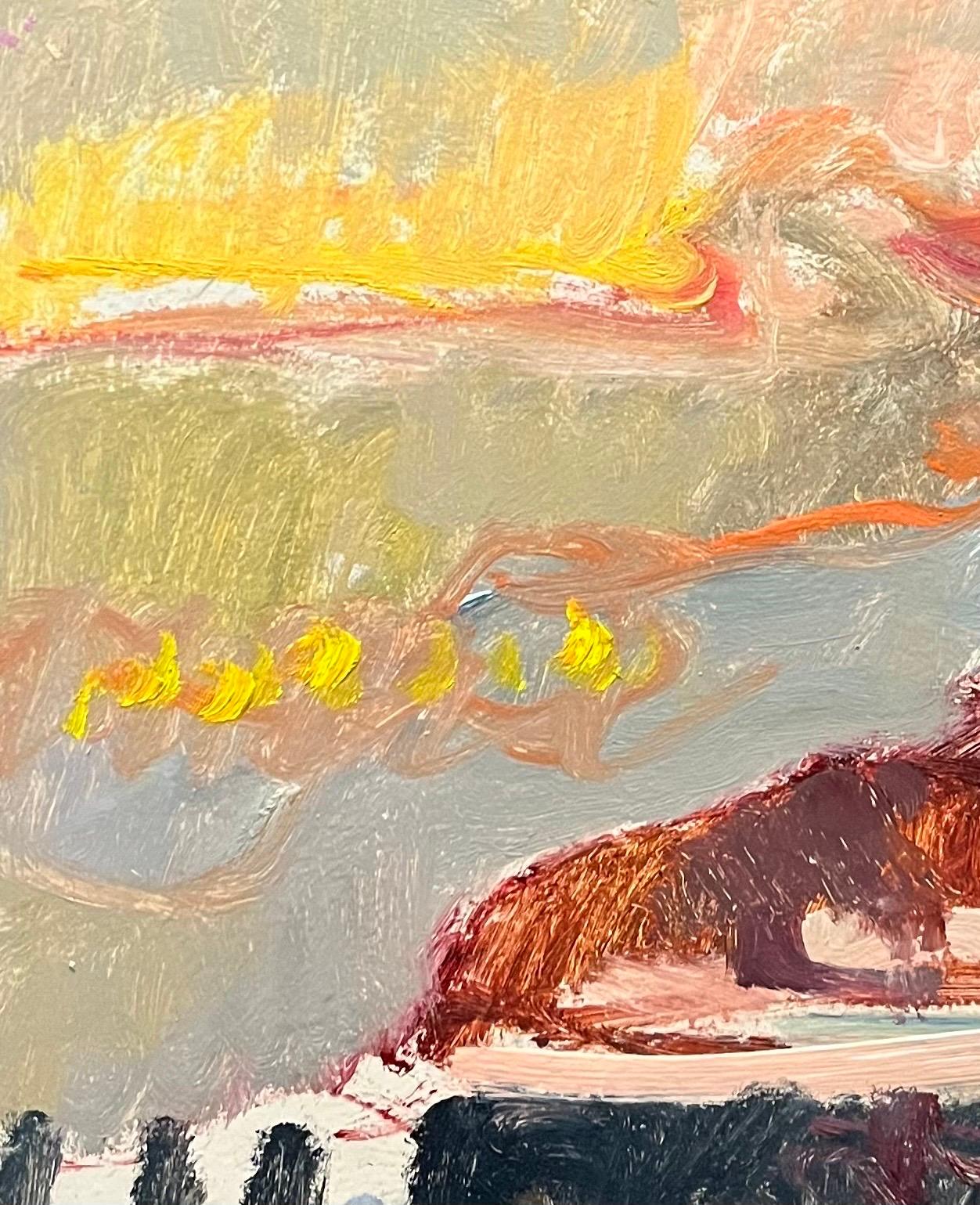 Landscape 141 by Jean Krille - Oil on Masonite 100x100 cm For Sale 4