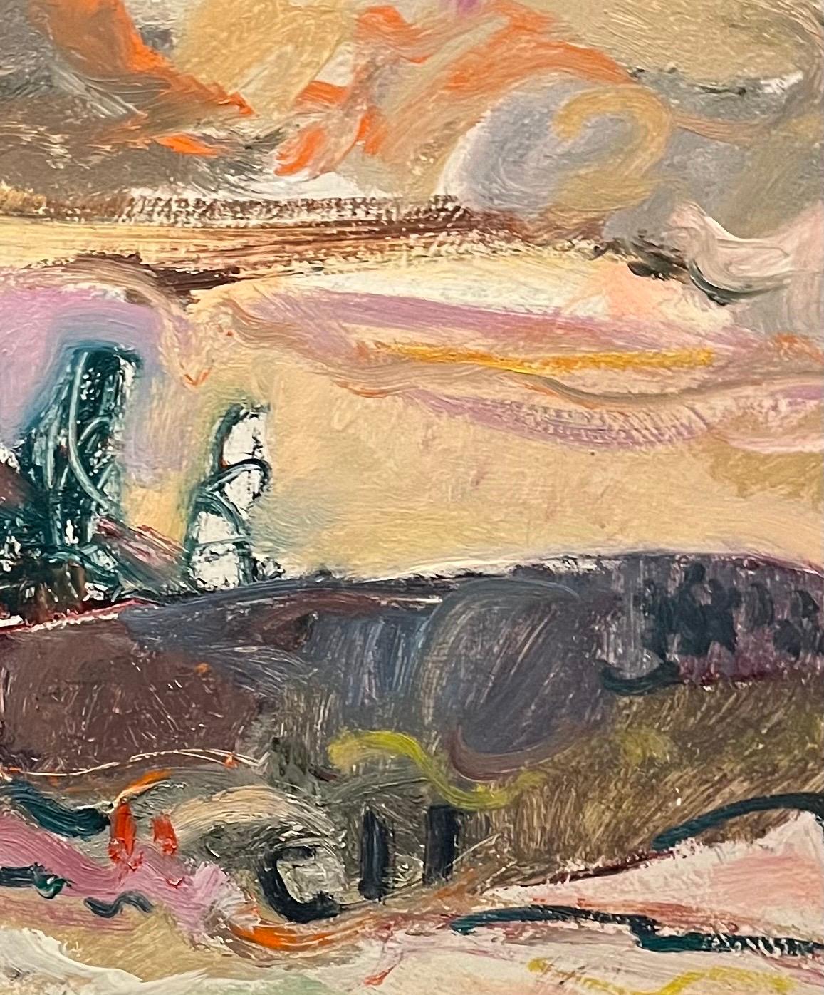 Landscape 141 by Jean Krille - Oil on Masonite 100x100 cm For Sale 5