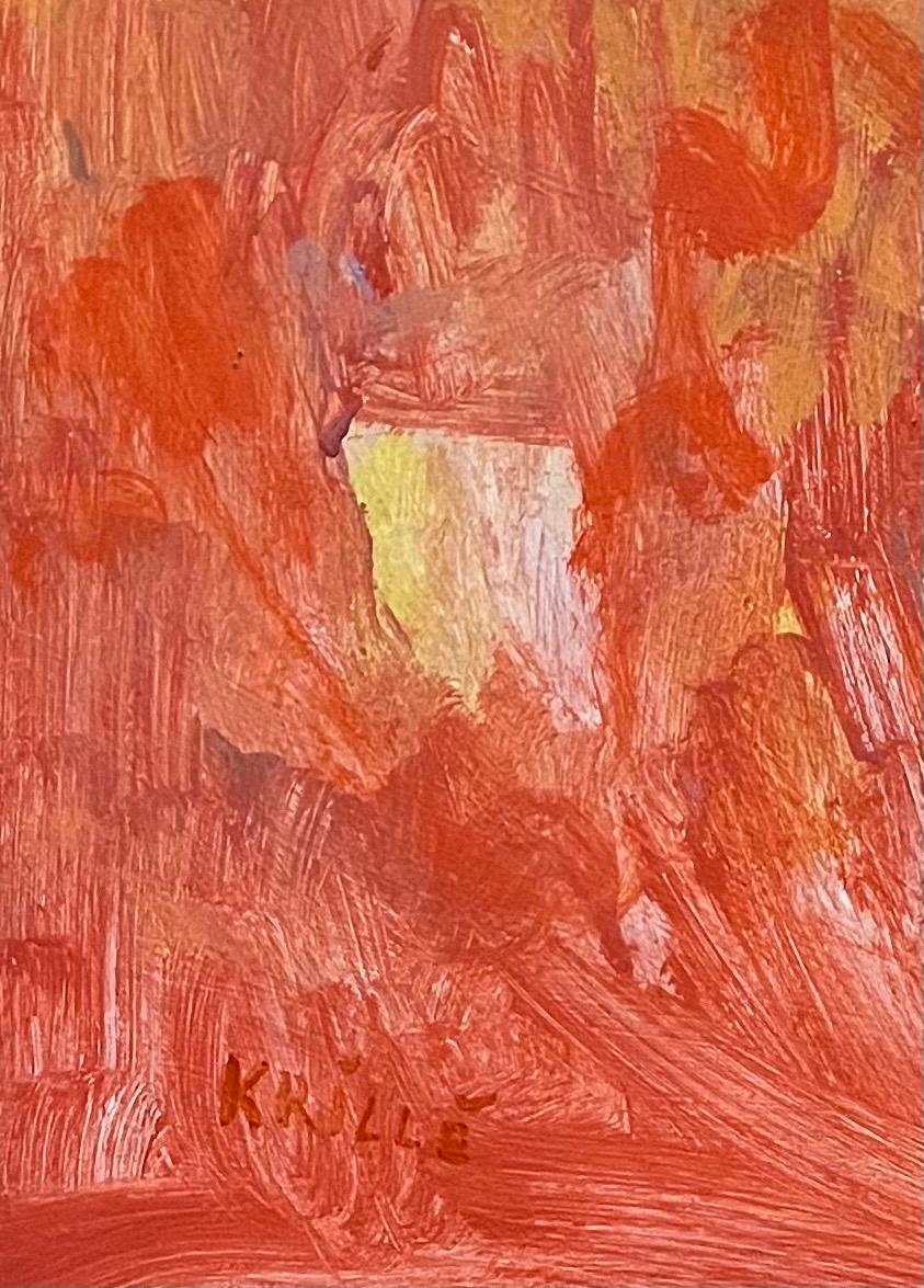 Landscape 142 by Jean Krille - Oil on Masonite 100x100 cm For Sale 2