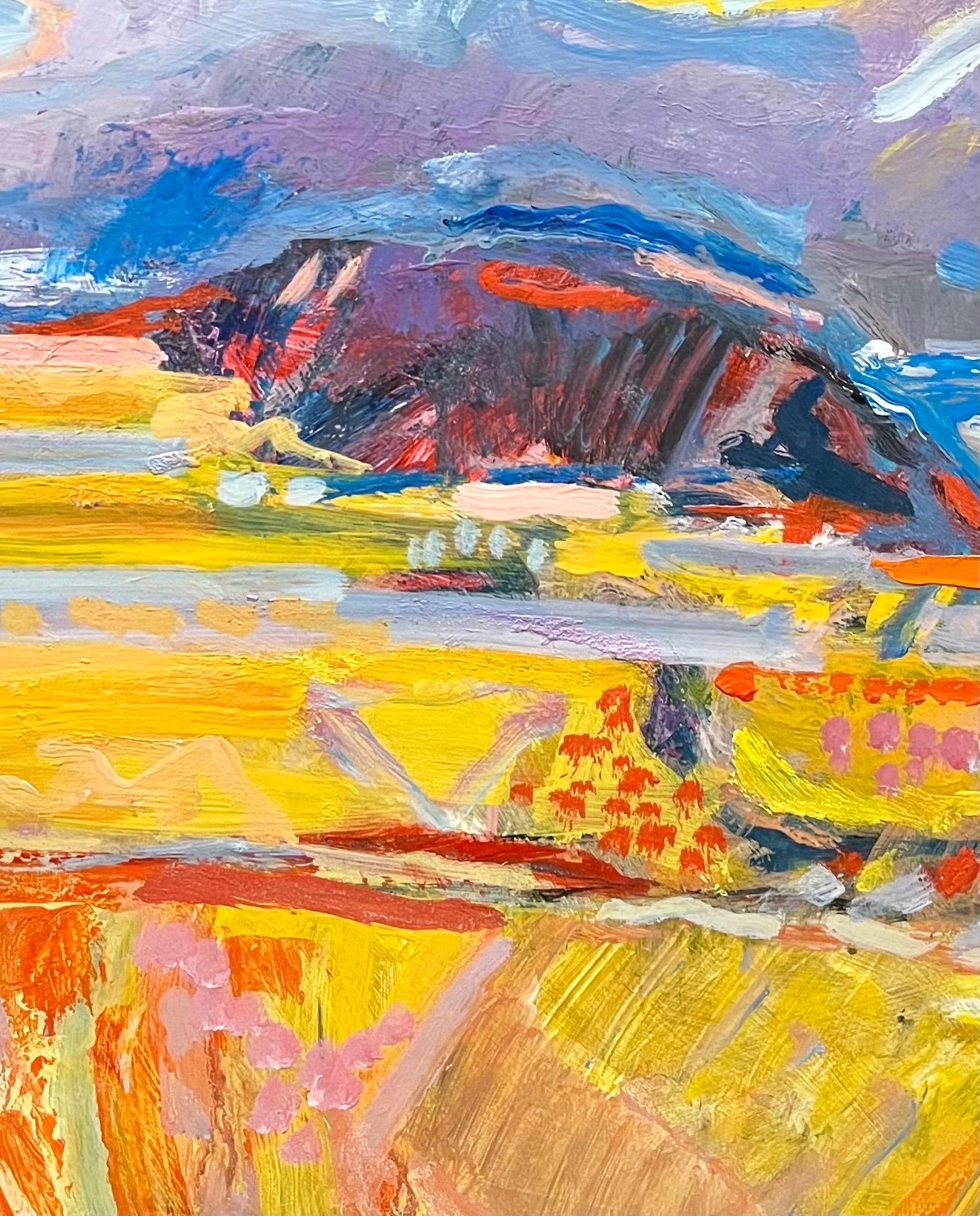 Landscape 142 by Jean Krille - Oil on Masonite 100x100 cm For Sale 3